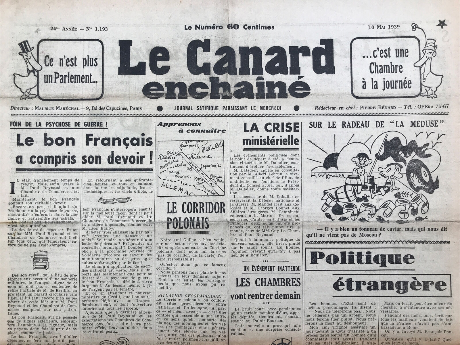 Couac ! | Acheter un Canard | Vente d'Anciens Journaux du Canard Enchaîné. Des Journaux Satiriques de Collection, Historiques & Authentiques de 1916 à 2004 ! | 1193