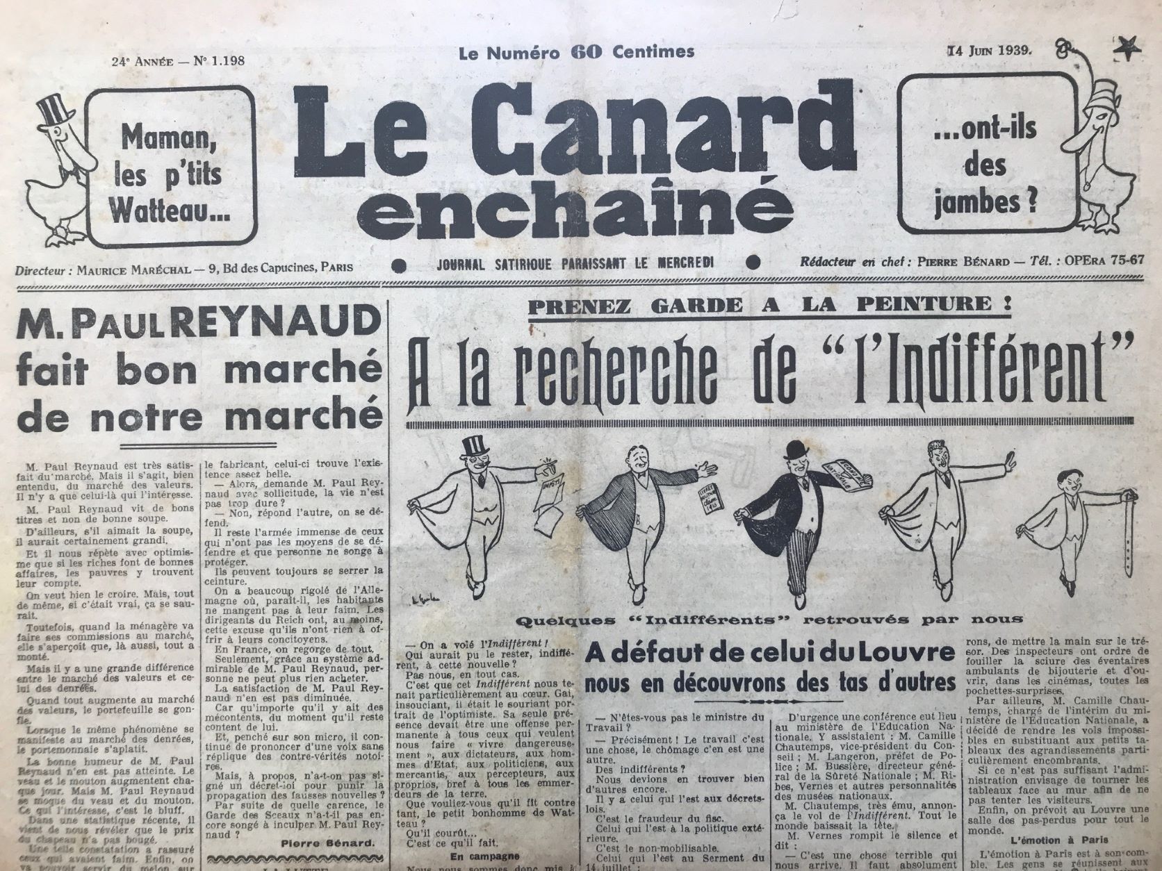 Couac ! | Acheter un Canard | Vente d'Anciens Journaux du Canard Enchaîné. Des Journaux Satiriques de Collection, Historiques & Authentiques de 1916 à 2004 ! | 1198 1