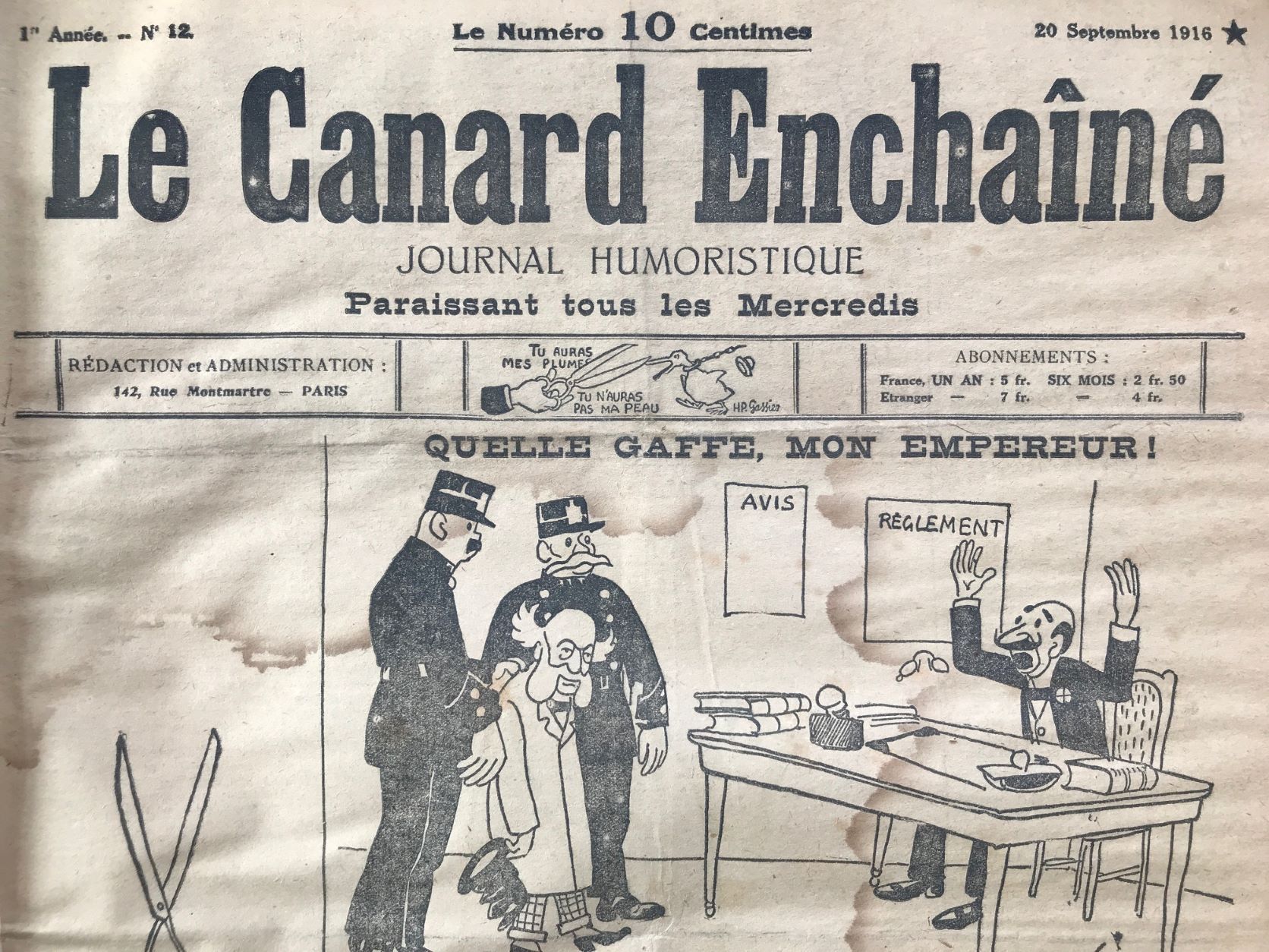 Couac ! | Acheter un Canard | Vente d'Anciens Journaux du Canard Enchaîné. Des Journaux Satiriques de Collection, Historiques & Authentiques de 1916 à 2004 ! | 12 2