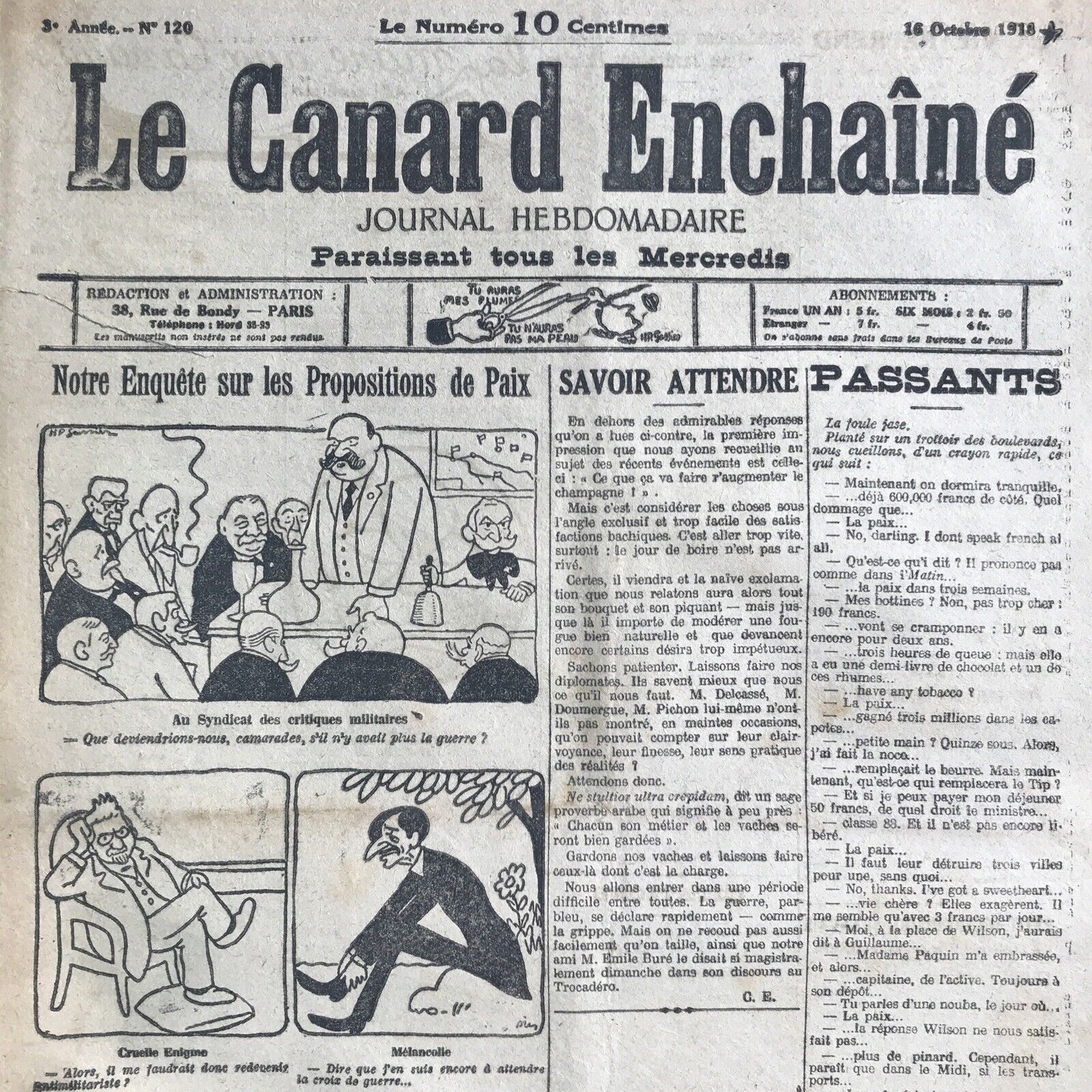 Couac ! | Acheter un Canard | Vente d'Anciens Journaux du Canard Enchaîné. Des Journaux Satiriques de Collection, Historiques & Authentiques de 1916 à 2004 ! | 120