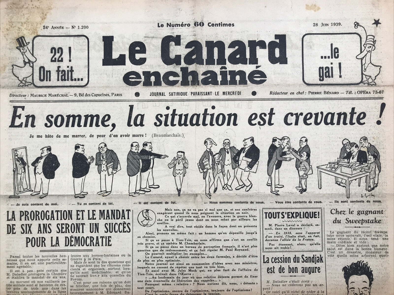 Couac ! | Acheter un Canard | Vente d'Anciens Journaux du Canard Enchaîné. Des Journaux Satiriques de Collection, Historiques & Authentiques de 1916 à 2004 ! | 1200