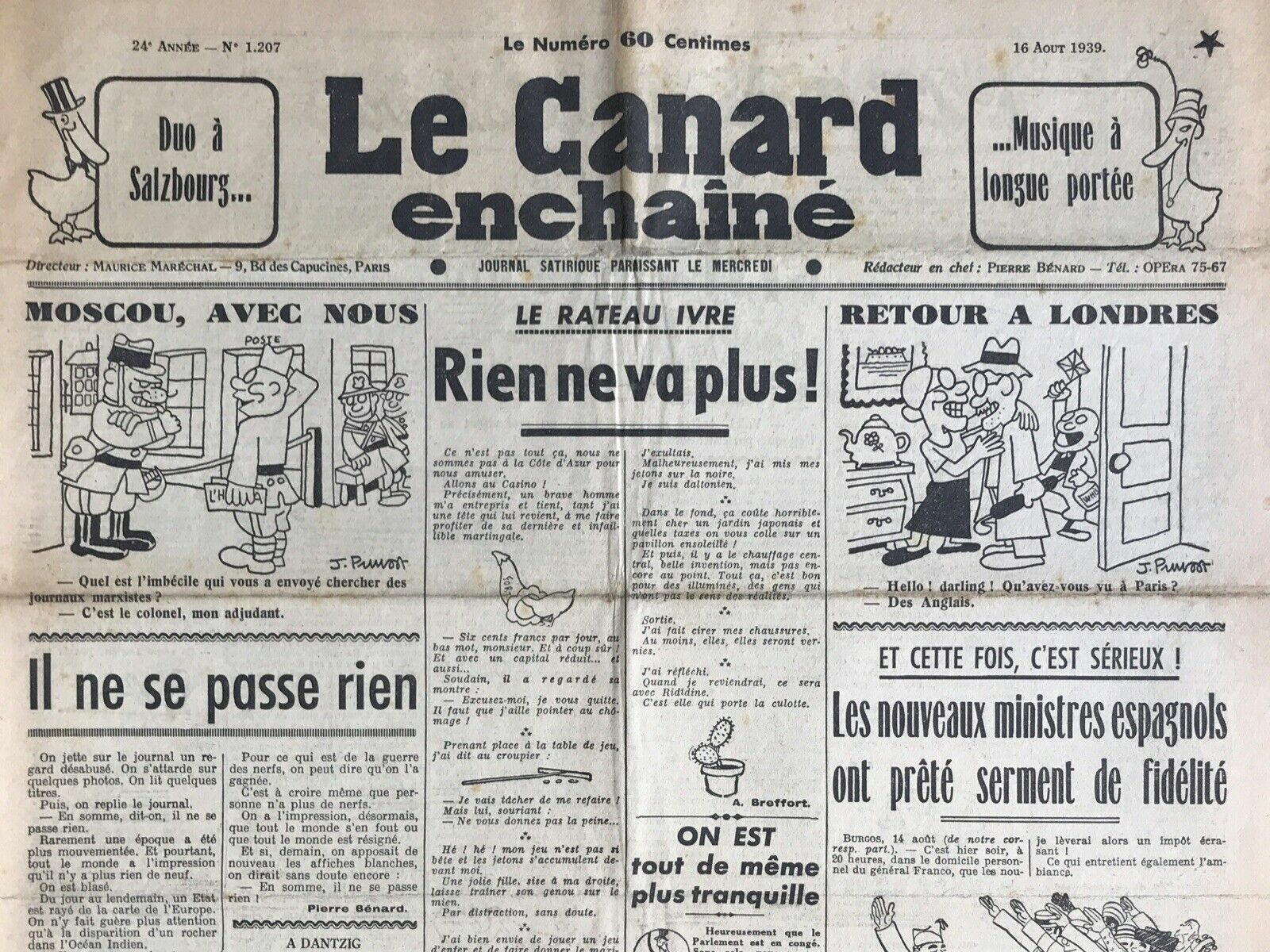 Couac ! | Acheter un Canard | Vente d'Anciens Journaux du Canard Enchaîné. Des Journaux Satiriques de Collection, Historiques & Authentiques de 1916 à 2004 ! | 1207 e1708180067859