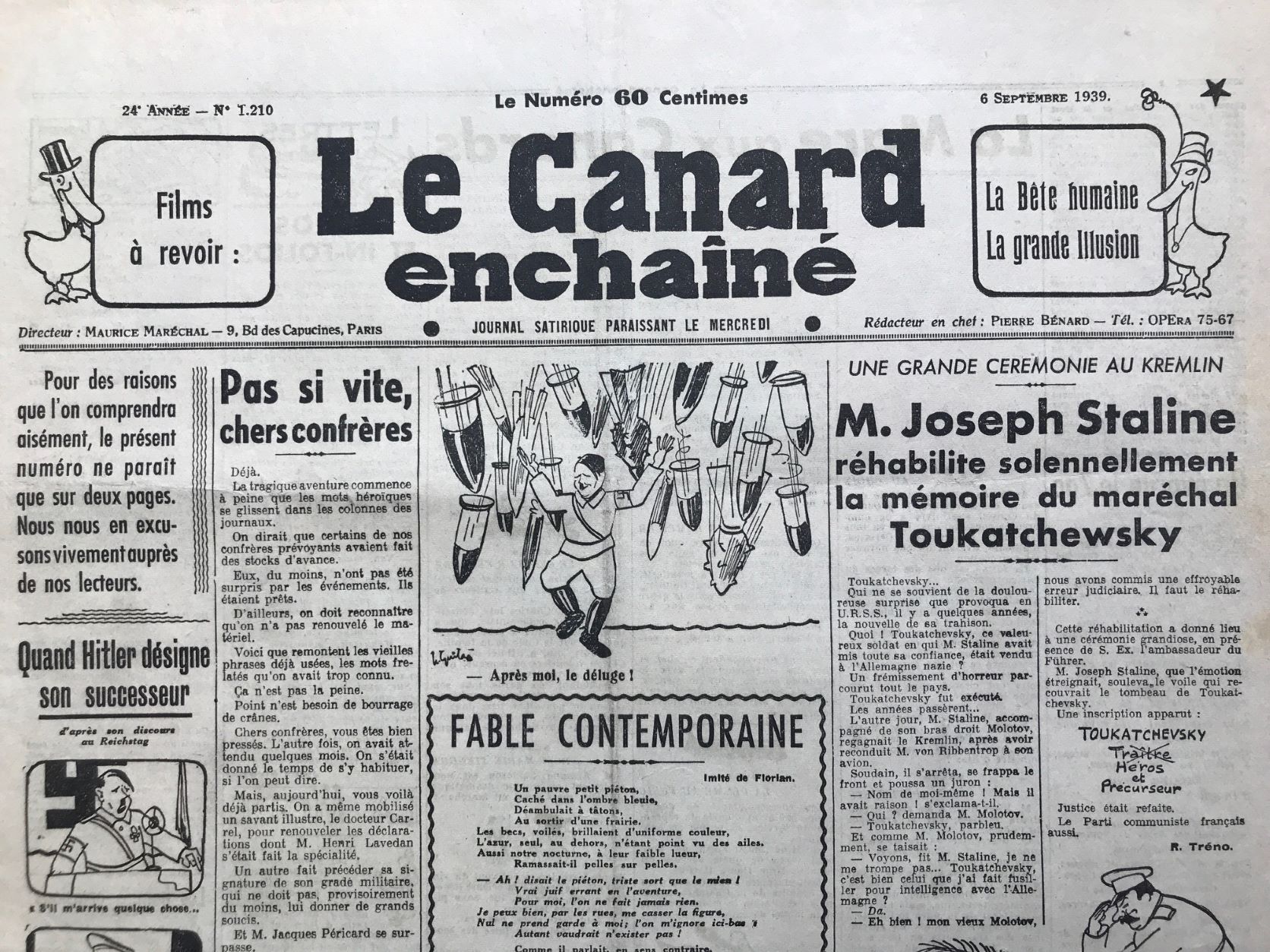 Couac ! | Acheter un Canard | Vente d'Anciens Journaux du Canard Enchaîné. Des Journaux Satiriques de Collection, Historiques & Authentiques de 1916 à 2004 ! | 1210