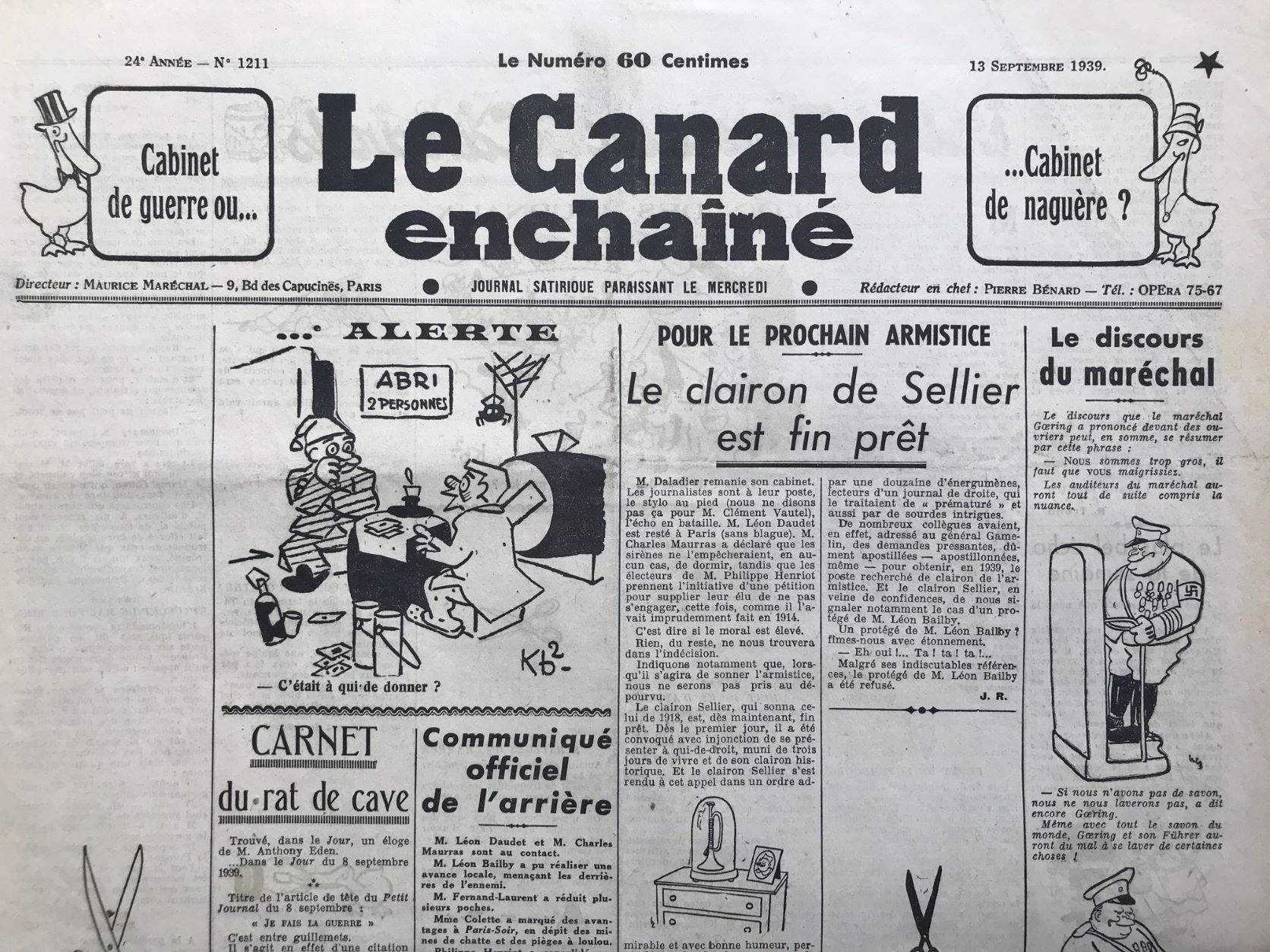 Couac ! | Acheter un Canard | Vente d'Anciens Journaux du Canard Enchaîné. Des Journaux Satiriques de Collection, Historiques & Authentiques de 1916 à 2004 ! | 1211