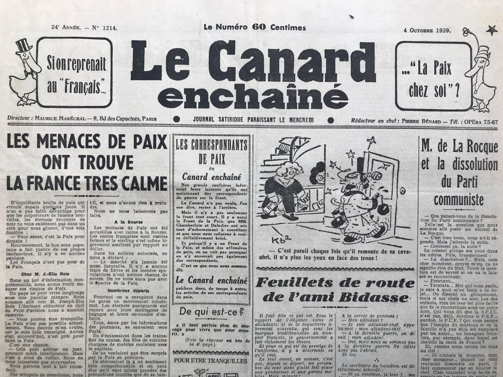 Couac ! | Acheter un Canard | Vente d'Anciens Journaux du Canard Enchaîné. Des Journaux Satiriques de Collection, Historiques & Authentiques de 1916 à 2004 ! | 1214 1