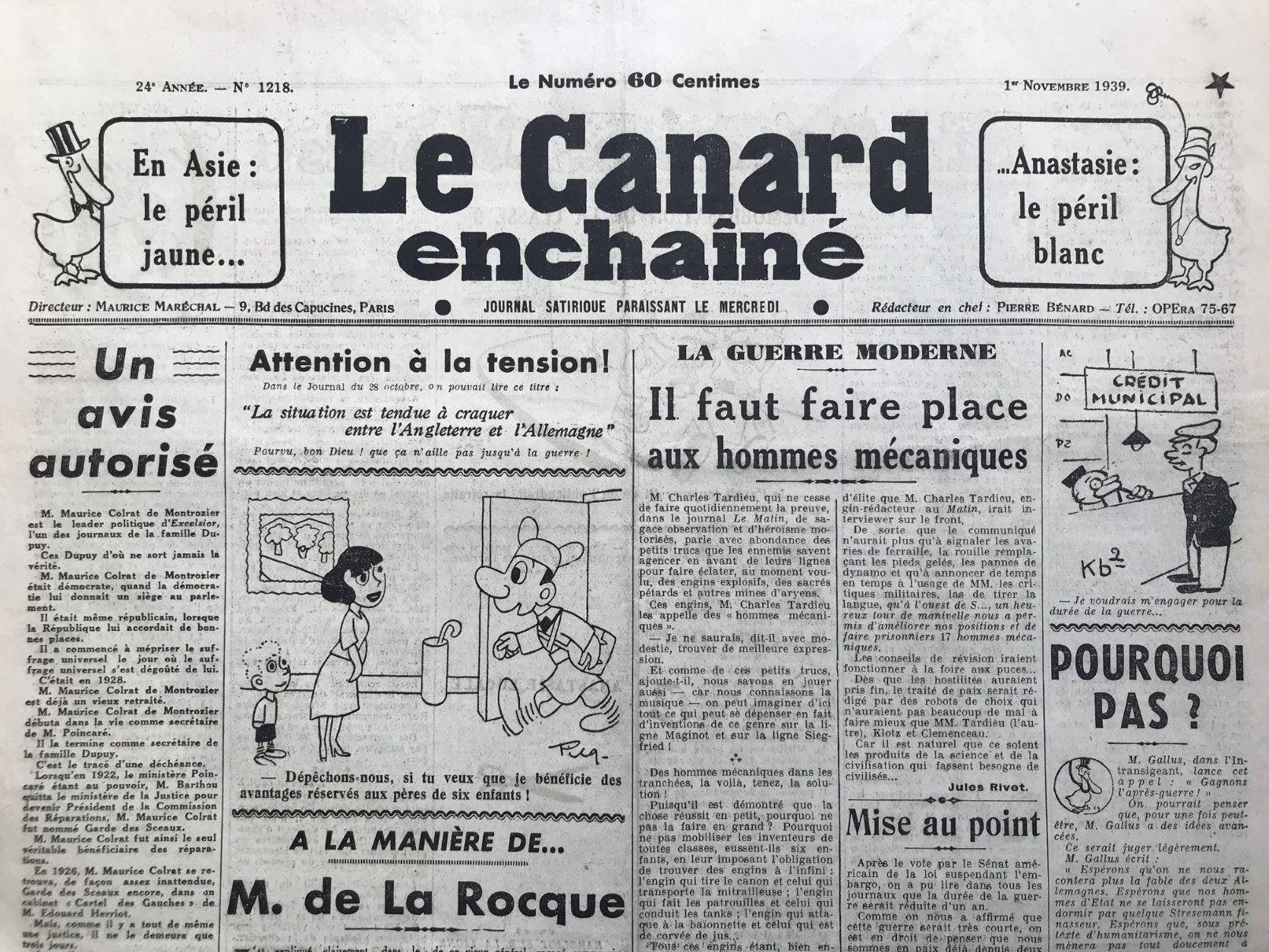 Couac ! | Acheter un Canard | Vente d'Anciens Journaux du Canard Enchaîné. Des Journaux Satiriques de Collection, Historiques & Authentiques de 1916 à 2004 ! | 1218 1