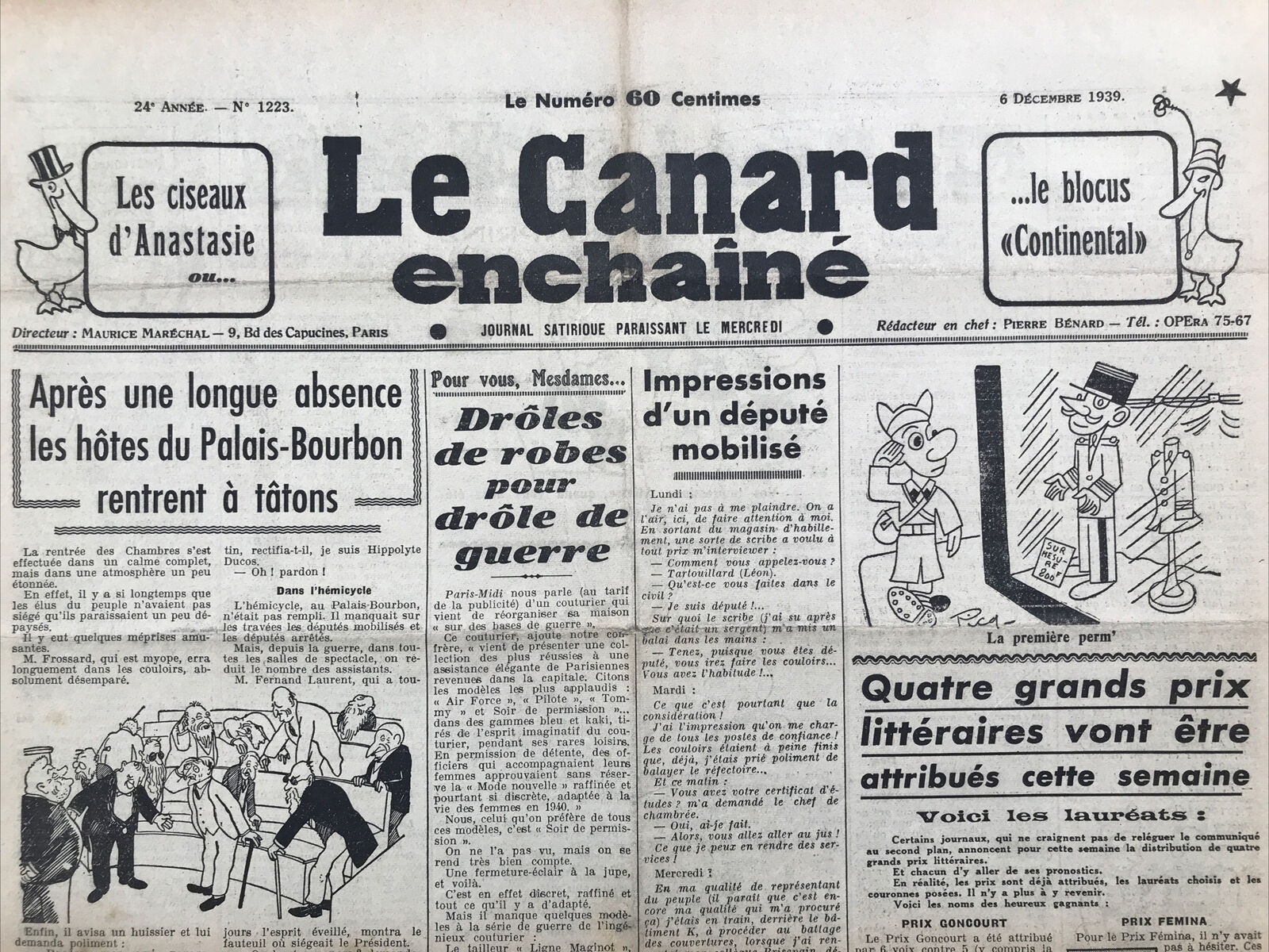 Couac ! | Acheter un Canard | Vente d'Anciens Journaux du Canard Enchaîné. Des Journaux Satiriques de Collection, Historiques & Authentiques de 1916 à 2004 ! | 1223