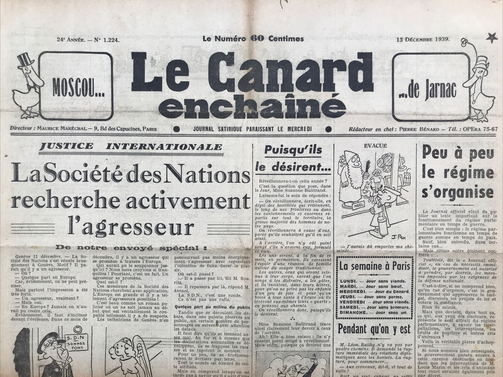 Couac ! | Acheter un Canard | Vente d'Anciens Journaux du Canard Enchaîné. Des Journaux Satiriques de Collection, Historiques & Authentiques de 1916 à 2004 ! | 1224