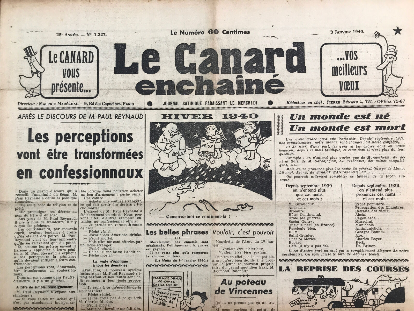 Couac ! | Acheter un Canard | Vente d'Anciens Journaux du Canard Enchaîné. Des Journaux Satiriques de Collection, Historiques & Authentiques de 1916 à 2004 ! | 1227