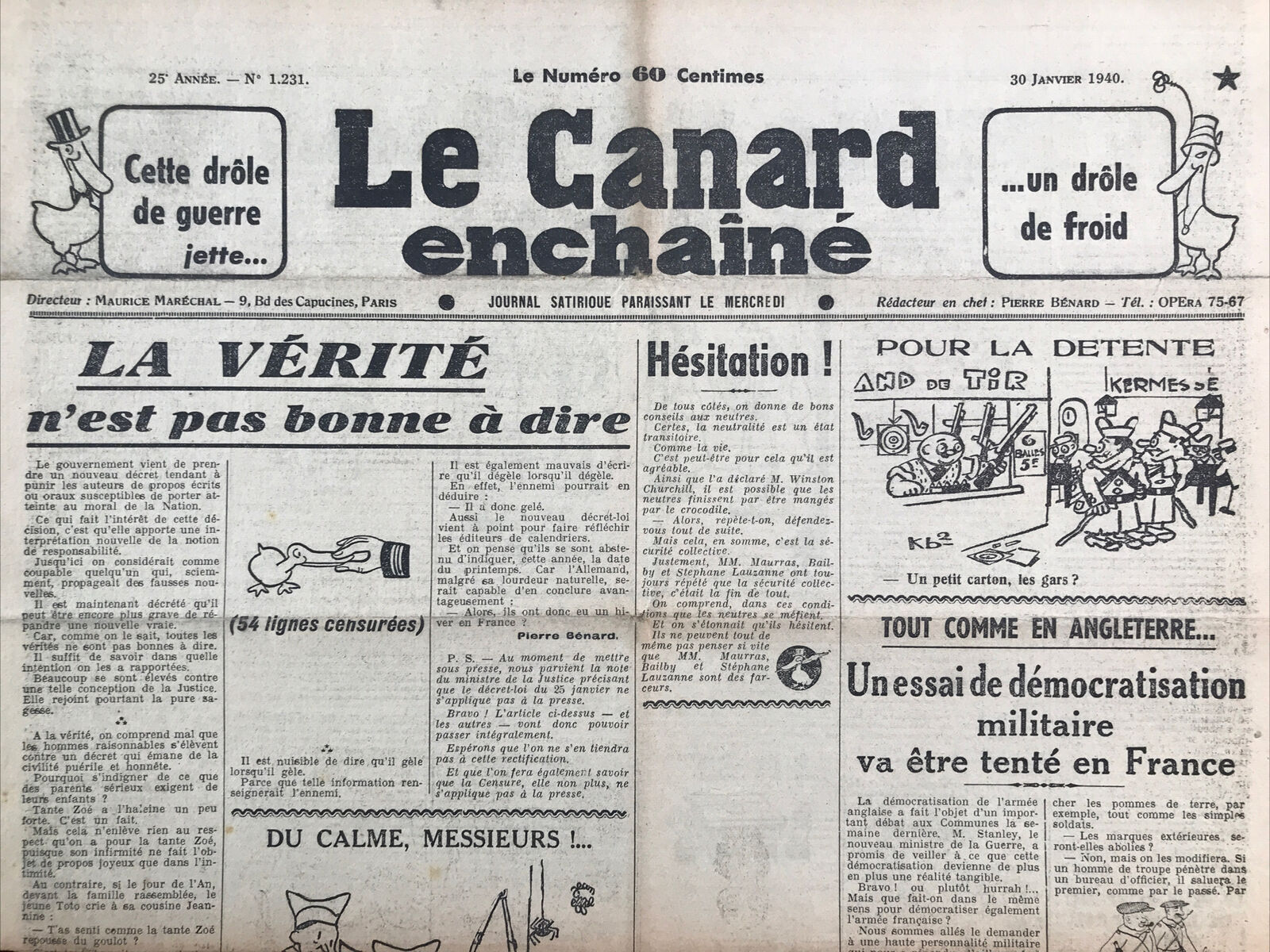 Couac ! | Acheter un Canard | Vente d'Anciens Journaux du Canard Enchaîné. Des Journaux Satiriques de Collection, Historiques & Authentiques de 1916 à 2004 ! | 1231