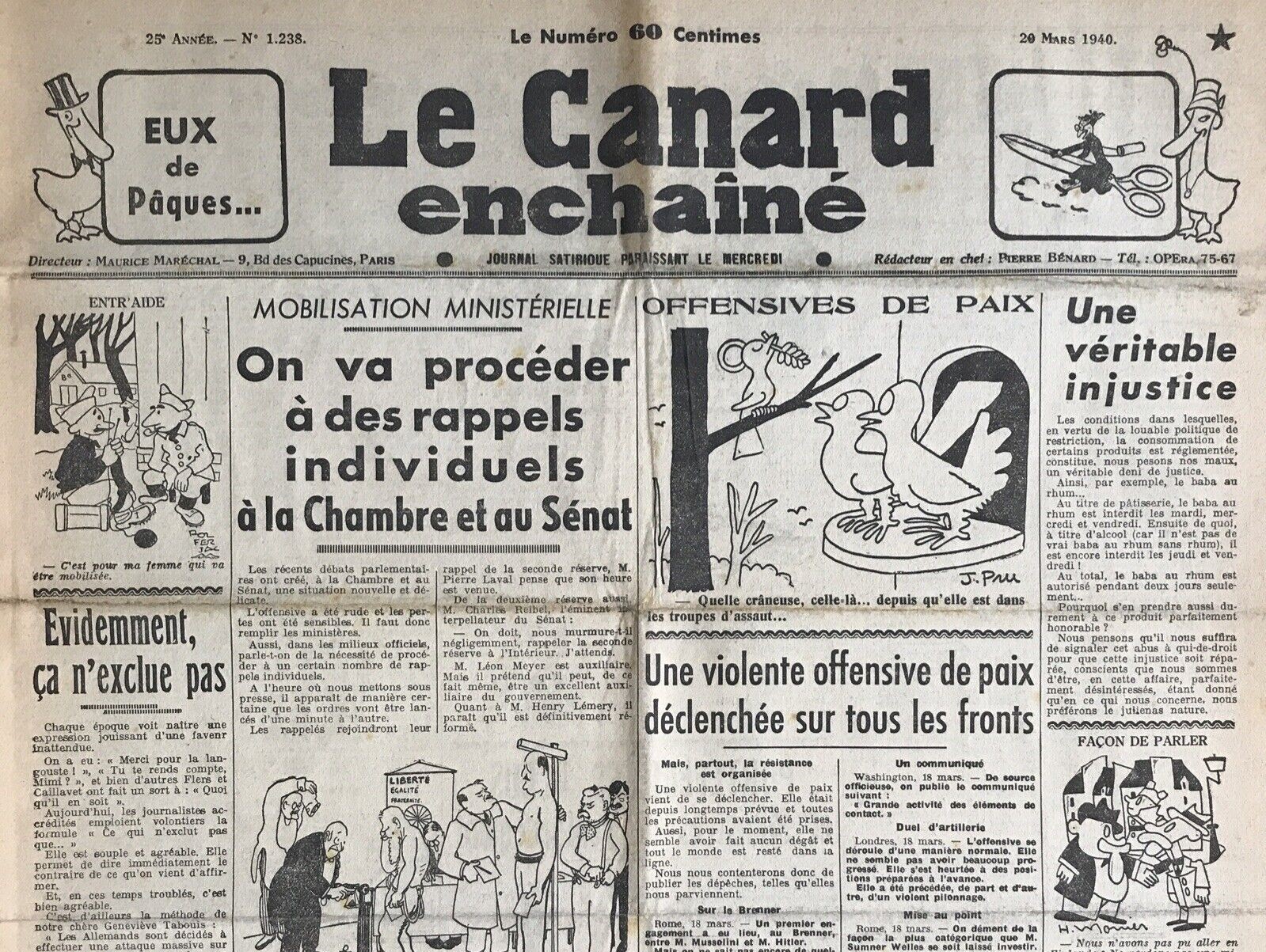 Couac ! | Acheter un Canard | Vente d'Anciens Journaux du Canard Enchaîné. Des Journaux Satiriques de Collection, Historiques & Authentiques de 1916 à 2004 ! | 1238 1