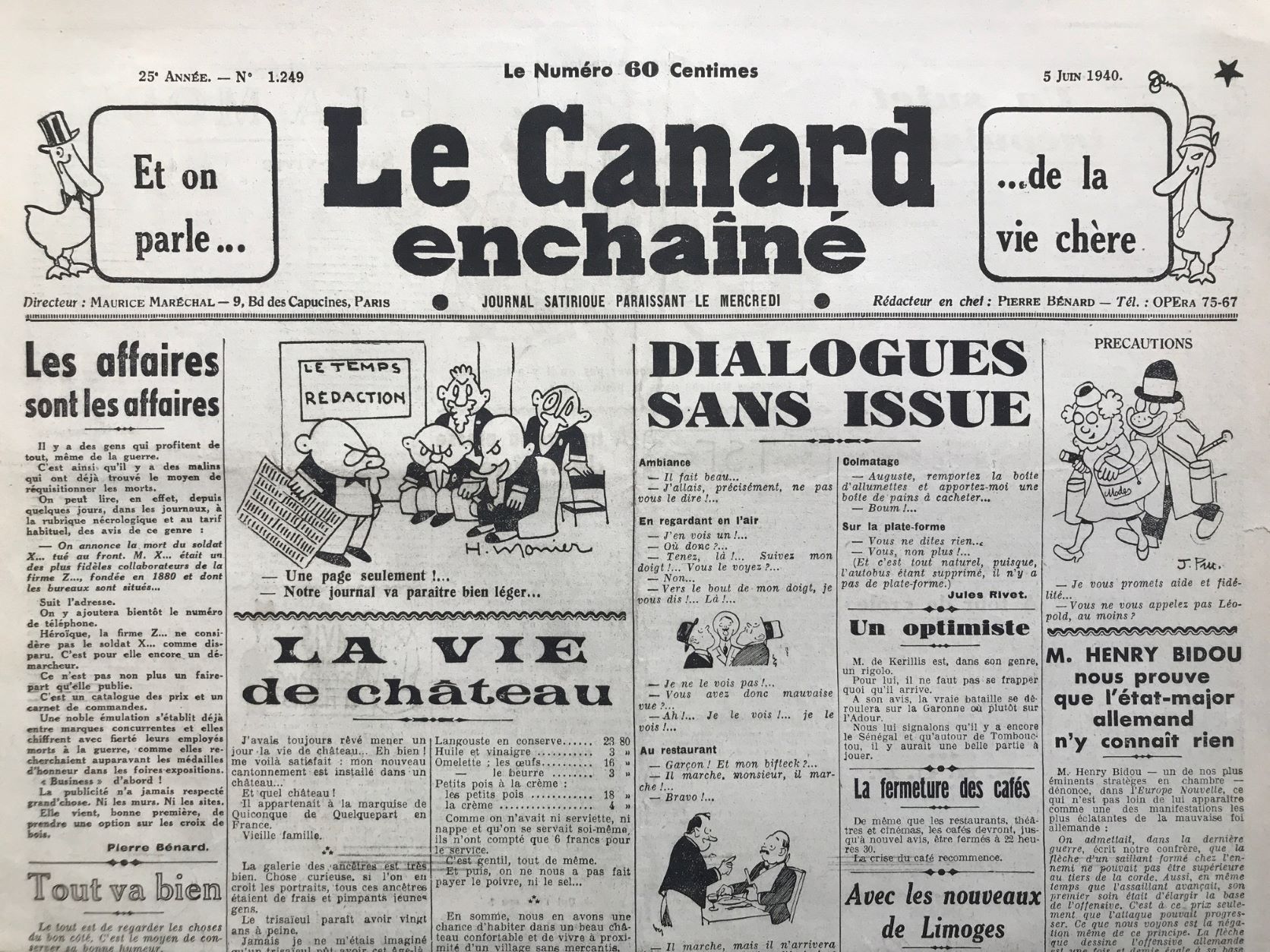 Couac ! | Acheter un Canard | Vente d'Anciens Journaux du Canard Enchaîné. Des Journaux Satiriques de Collection, Historiques & Authentiques de 1916 à 2004 ! | 1249