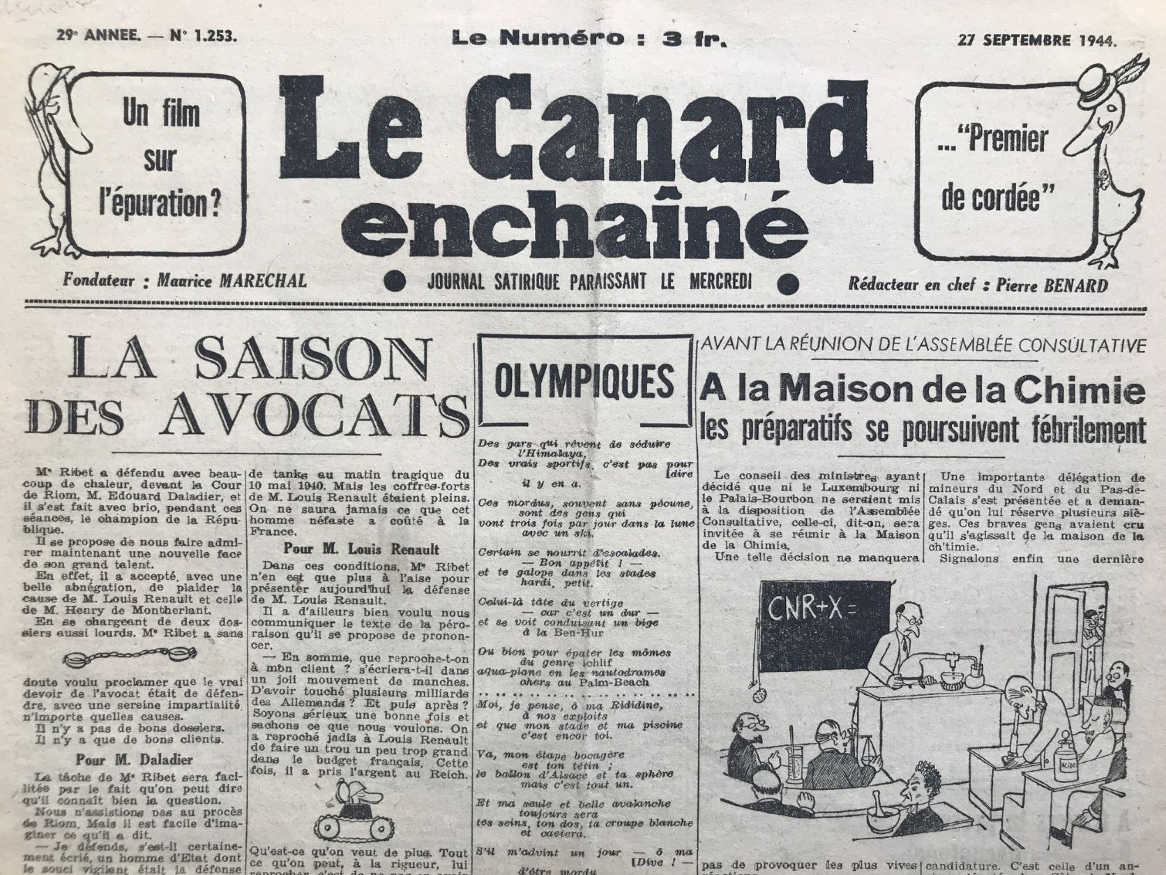 Couac ! | Acheter un Canard | Vente d'Anciens Journaux du Canard Enchaîné. Des Journaux Satiriques de Collection, Historiques & Authentiques de 1916 à 2004 ! | 1253