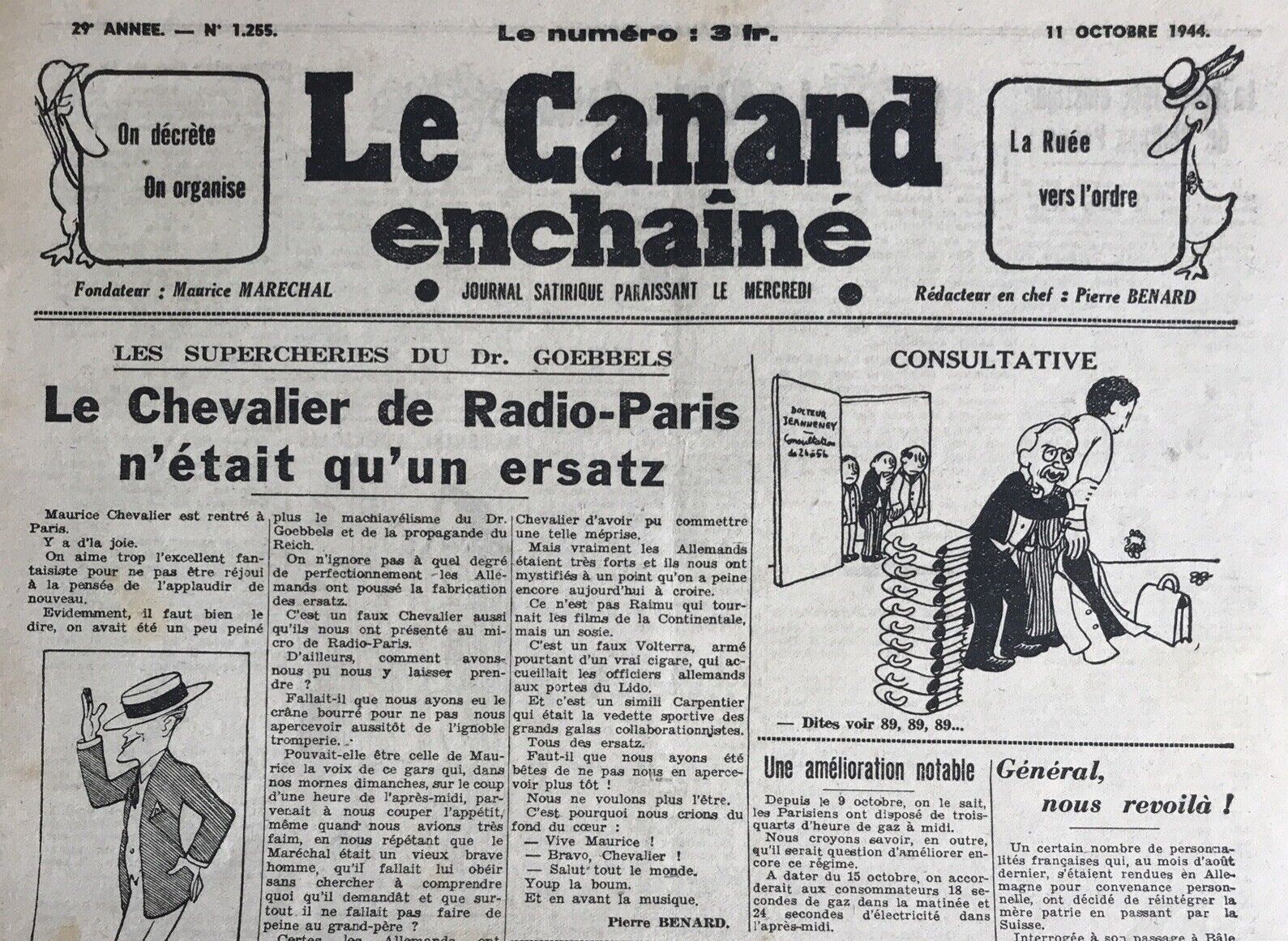 Couac ! | Acheter un Canard | Vente d'Anciens Journaux du Canard Enchaîné. Des Journaux Satiriques de Collection, Historiques & Authentiques de 1916 à 2004 ! | 1255 1