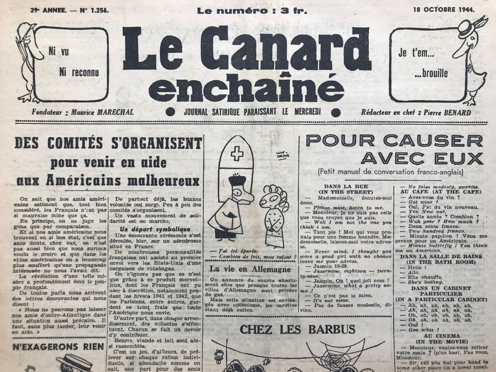 Couac ! | Acheter un Canard | Vente d'Anciens Journaux du Canard Enchaîné. Des Journaux Satiriques de Collection, Historiques & Authentiques de 1916 à 2004 ! | 1256