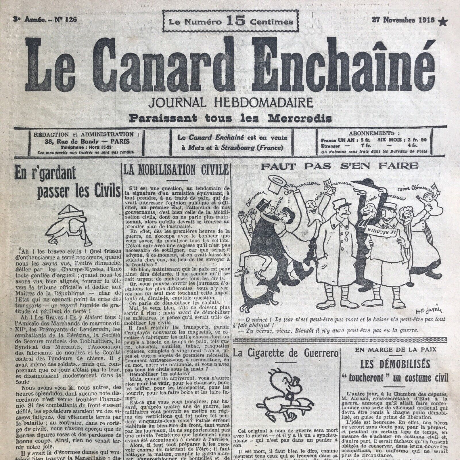 Couac ! | Acheter un Canard | Vente d'Anciens Journaux du Canard Enchaîné. Des Journaux Satiriques de Collection, Historiques & Authentiques de 1916 à 2004 ! | 126