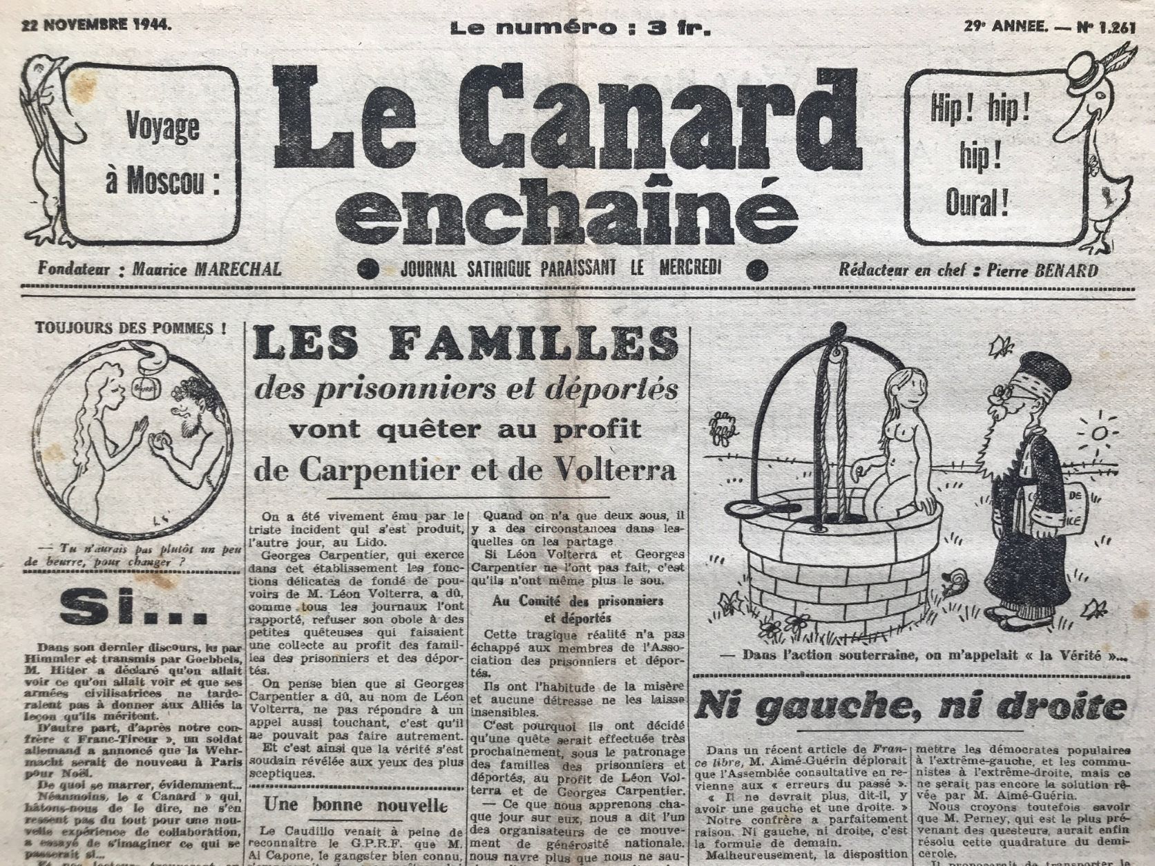 Couac ! | Acheter un Canard | Vente d'Anciens Journaux du Canard Enchaîné. Des Journaux Satiriques de Collection, Historiques & Authentiques de 1916 à 2004 ! | 1261