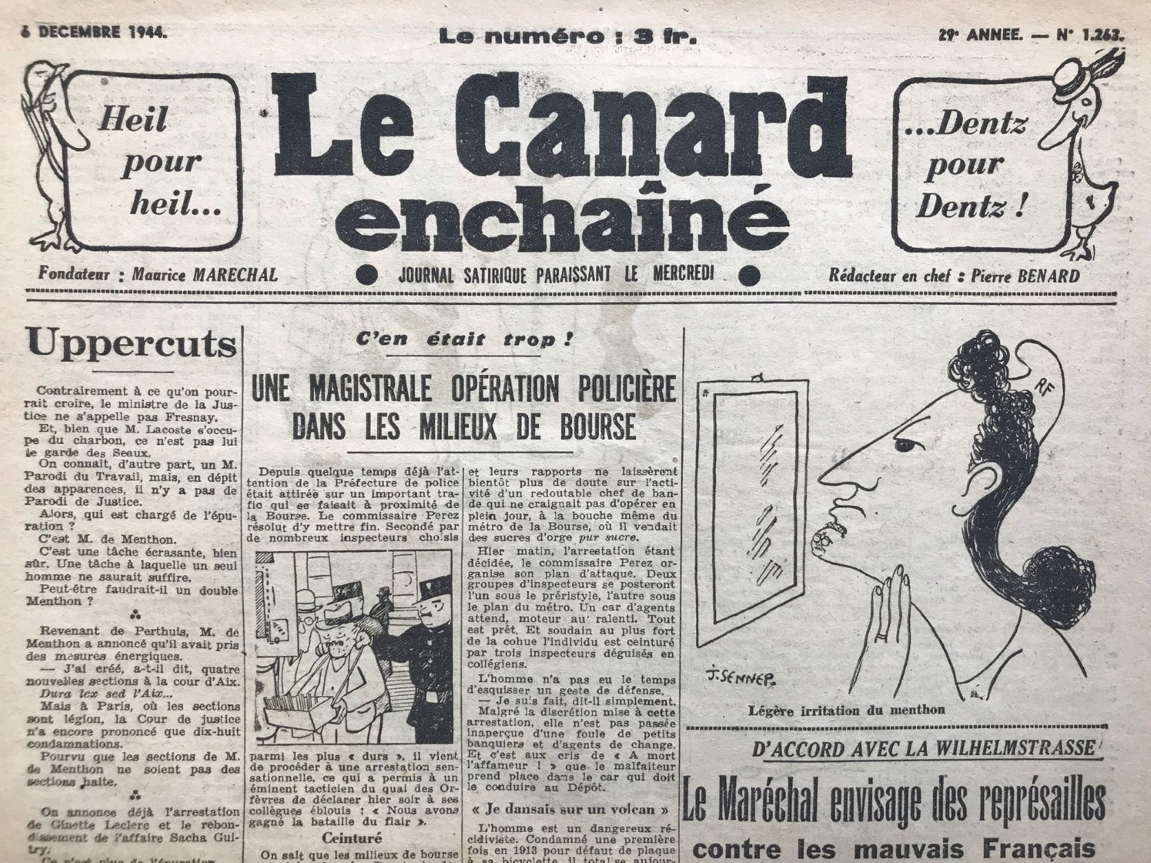 Couac ! | Acheter un Canard | Vente d'Anciens Journaux du Canard Enchaîné. Des Journaux Satiriques de Collection, Historiques & Authentiques de 1916 à 2004 ! | 1263