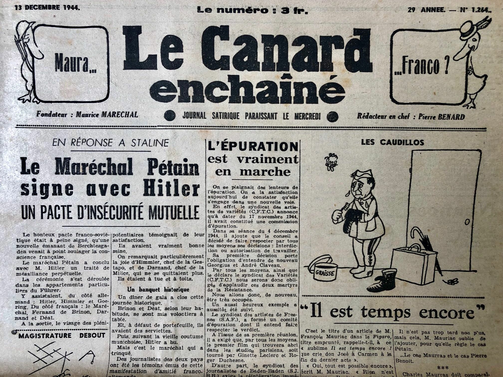 Couac ! | Acheter un Canard | Vente d'Anciens Journaux du Canard Enchaîné. Des Journaux Satiriques de Collection, Historiques & Authentiques de 1916 à 2004 ! | 1264 rotated