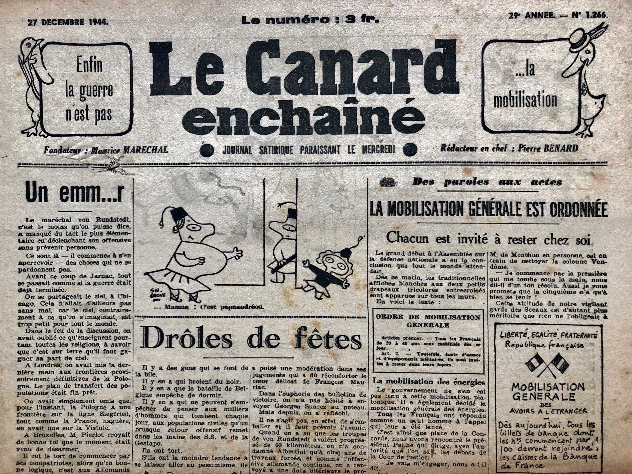 Couac ! | Acheter un Canard | Vente d'Anciens Journaux du Canard Enchaîné. Des Journaux Satiriques de Collection, Historiques & Authentiques de 1916 à 2004 ! | 1266 1