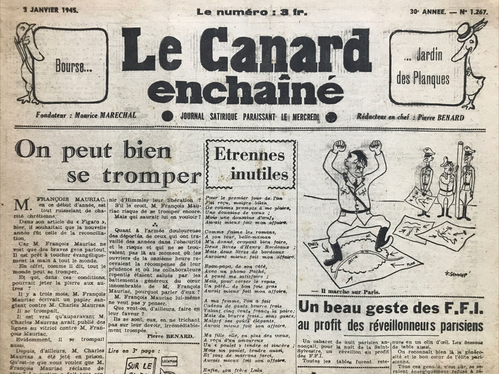 Couac ! | Acheter un Canard | Vente d'Anciens Journaux du Canard Enchaîné. Des Journaux Satiriques de Collection, Historiques & Authentiques de 1916 à 2004 ! | 1267