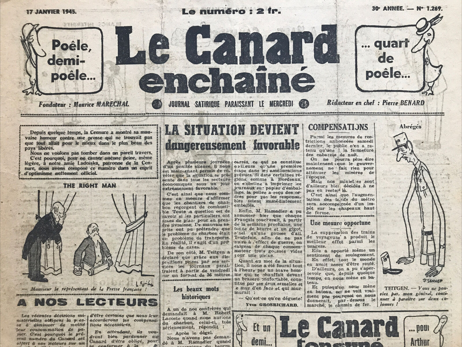 Couac ! | Acheter un Canard | Vente d'Anciens Journaux du Canard Enchaîné. Des Journaux Satiriques de Collection, Historiques & Authentiques de 1916 à 2004 ! | 1269