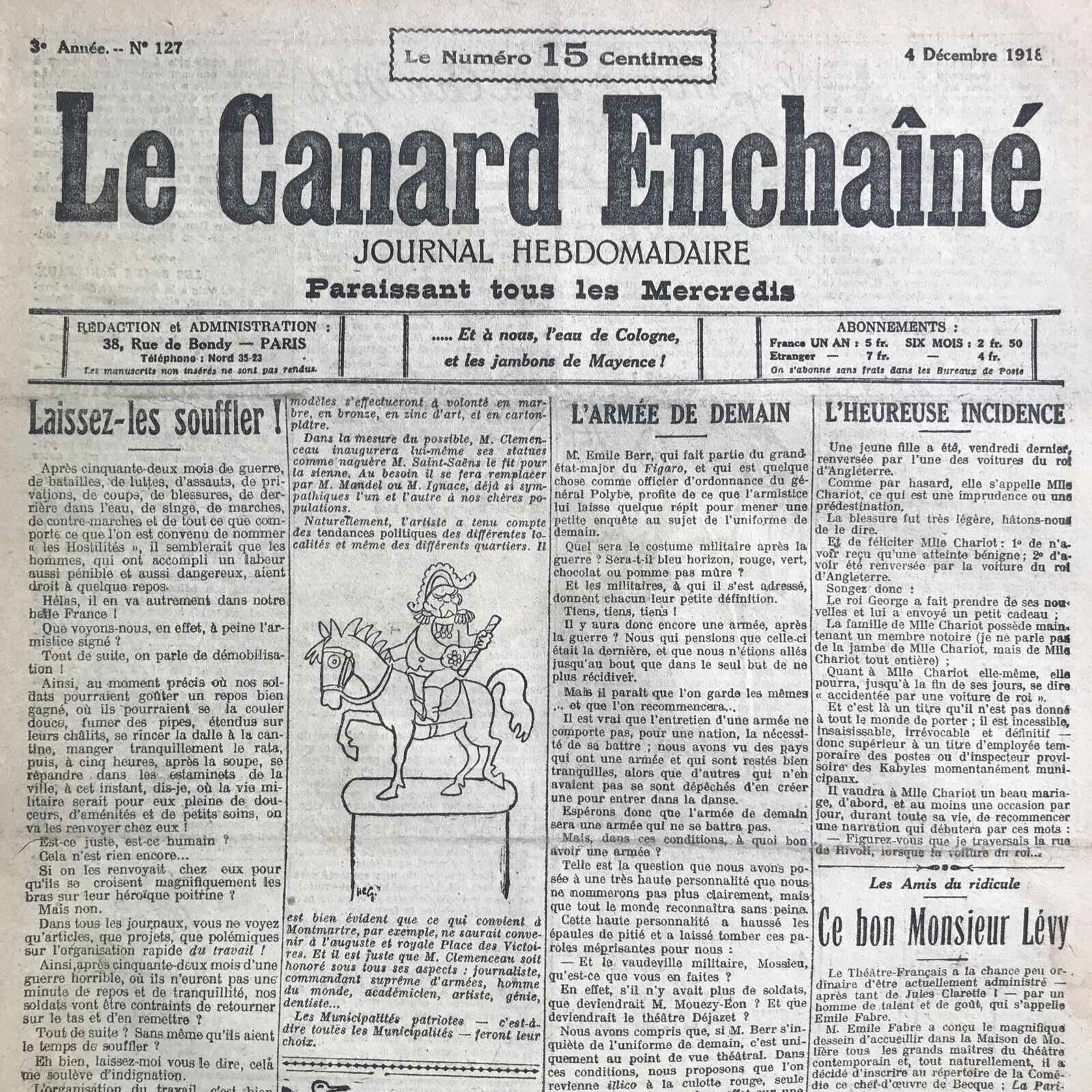 Couac ! | Acheter un Canard | Vente d'Anciens Journaux du Canard Enchaîné. Des Journaux Satiriques de Collection, Historiques & Authentiques de 1916 à 2004 ! | 127