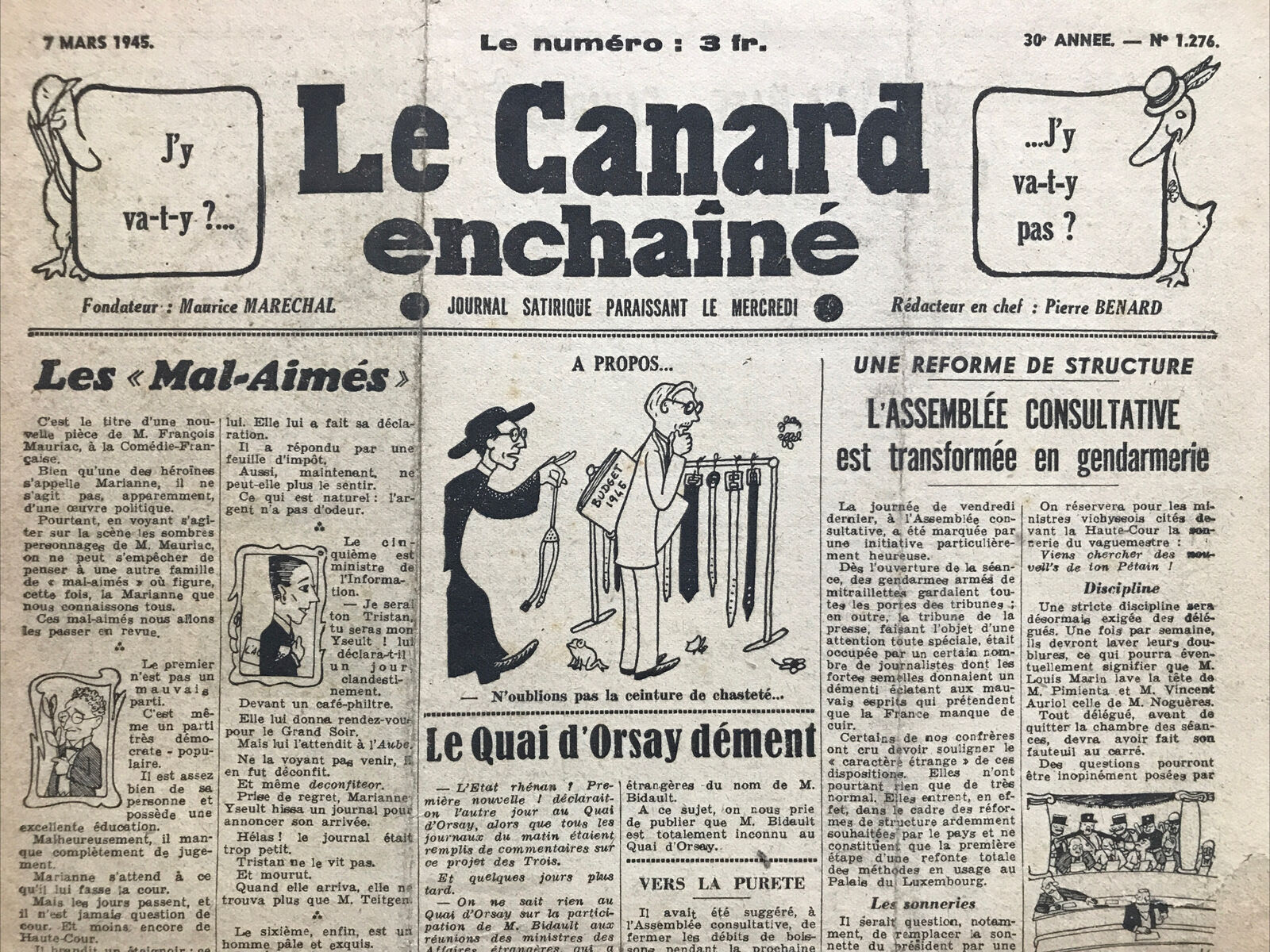 Couac ! | Acheter un Canard | Vente d'Anciens Journaux du Canard Enchaîné. Des Journaux Satiriques de Collection, Historiques & Authentiques de 1916 à 2004 ! | 1276