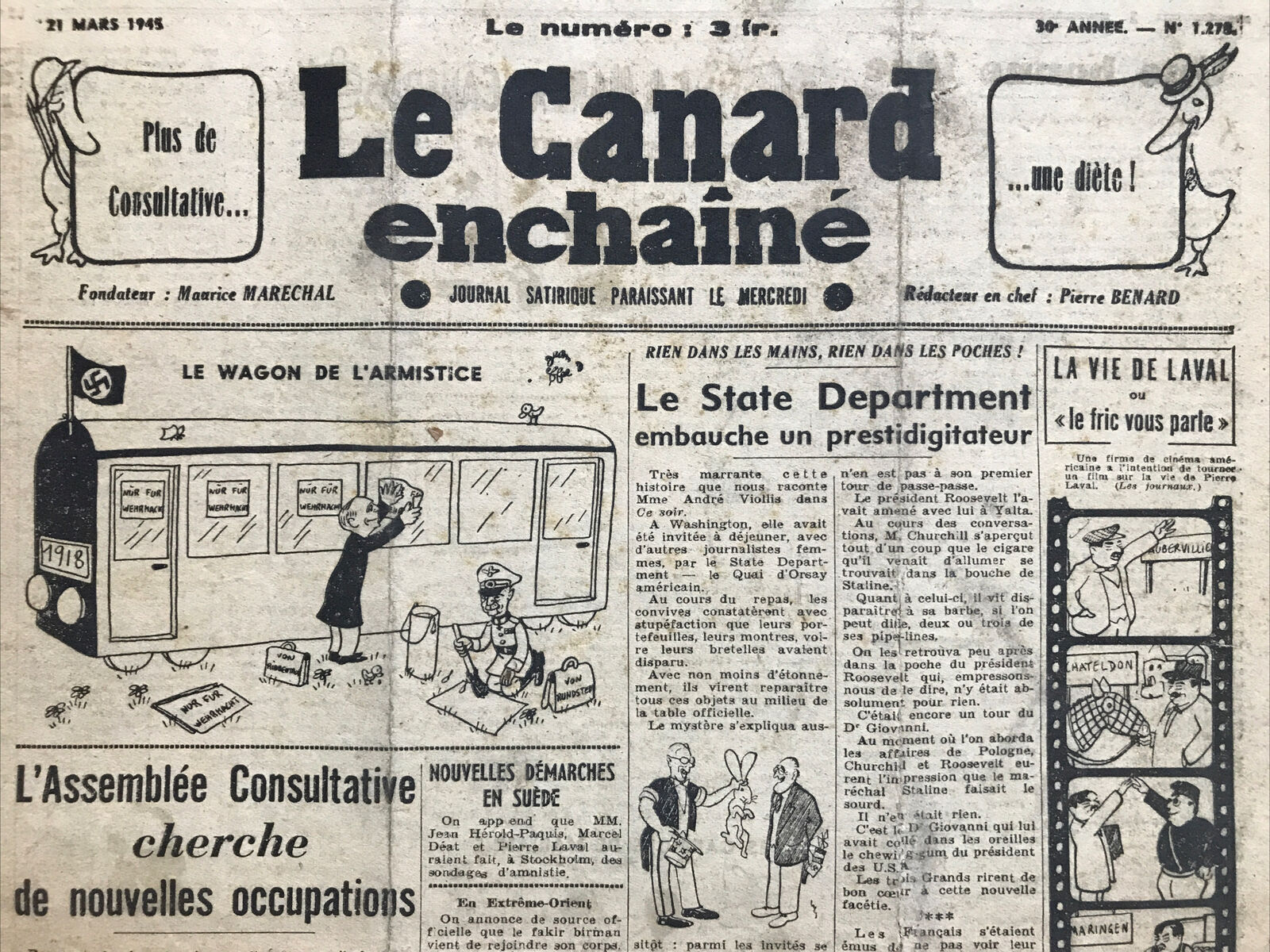 Couac ! | Acheter un Canard | Vente d'Anciens Journaux du Canard Enchaîné. Des Journaux Satiriques de Collection, Historiques & Authentiques de 1916 à 2004 ! | 1278