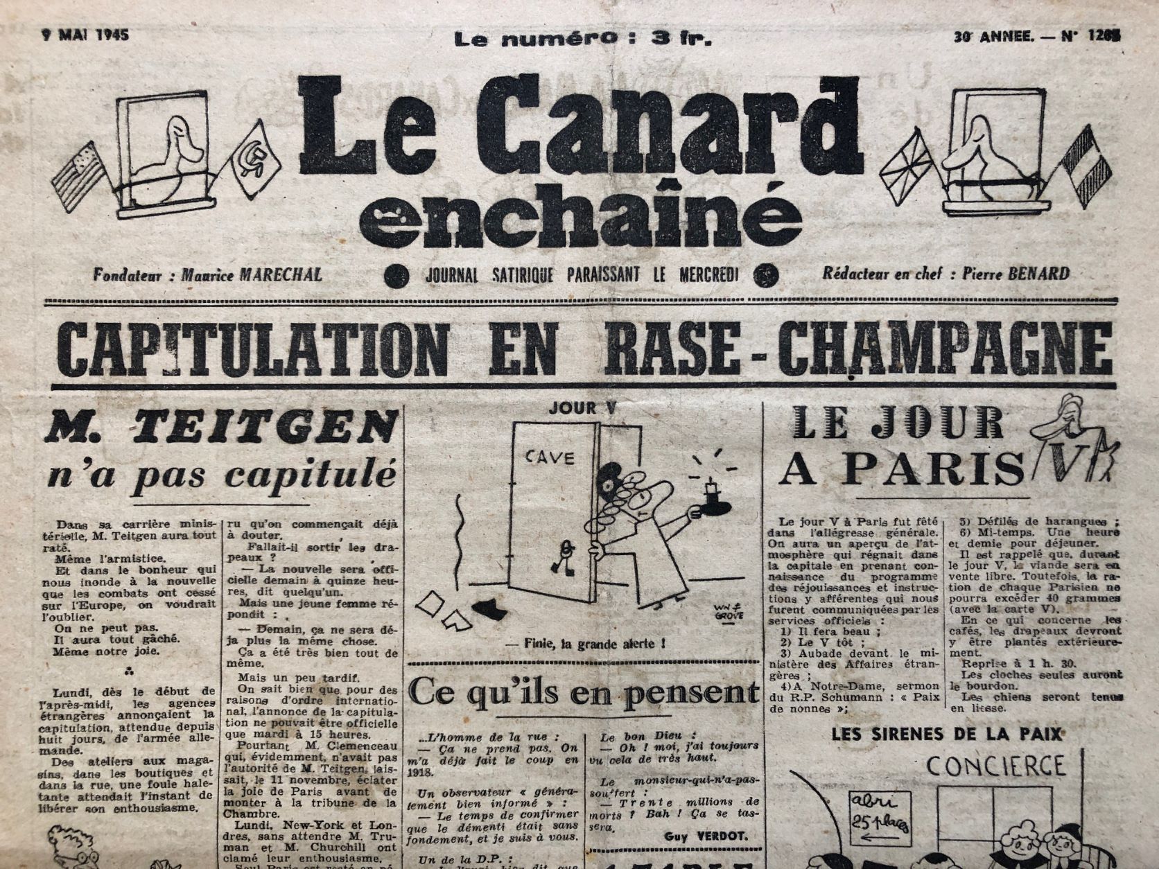 Couac ! | Acheter un Canard | Vente d'Anciens Journaux du Canard Enchaîné. Des Journaux Satiriques de Collection, Historiques & Authentiques de 1916 à 2004 ! | 1285 1