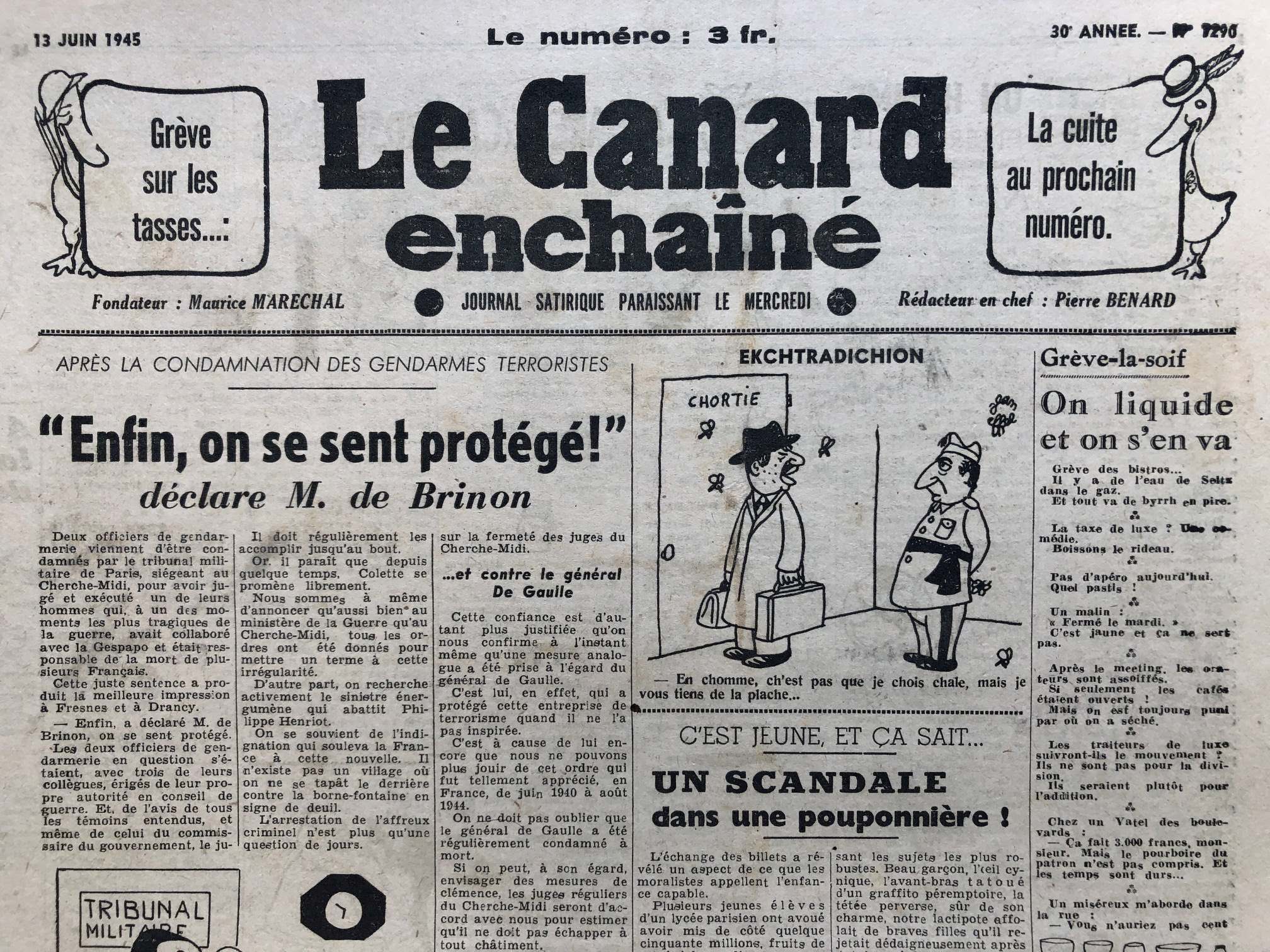 Couac ! | Acheter un Canard | Vente d'Anciens Journaux du Canard Enchaîné. Des Journaux Satiriques de Collection, Historiques & Authentiques de 1916 à 2004 ! | 1290 1