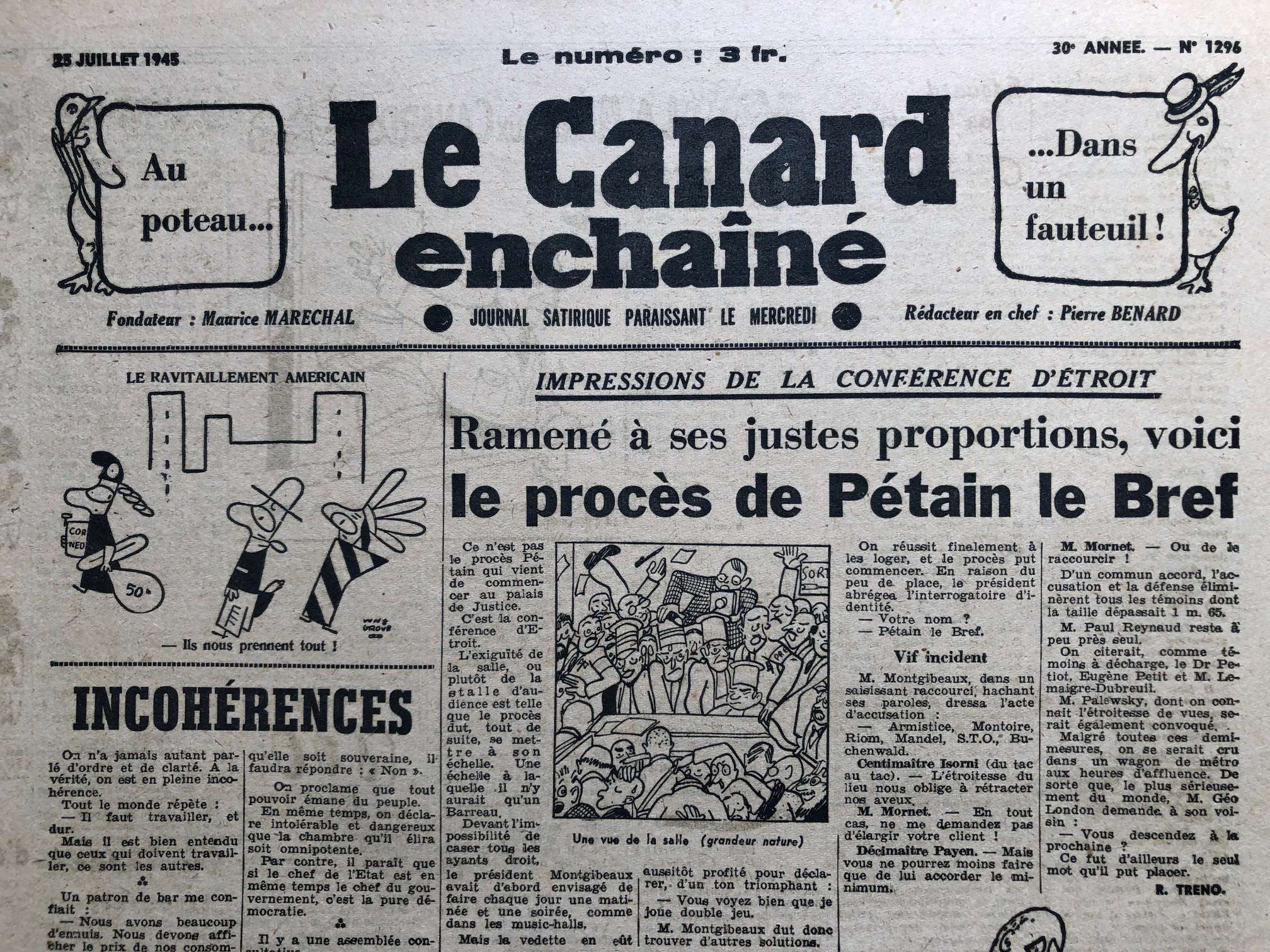 Couac ! | Acheter un Canard | Vente d'Anciens Journaux du Canard Enchaîné. Des Journaux Satiriques de Collection, Historiques & Authentiques de 1916 à 2004 ! | 1296 2