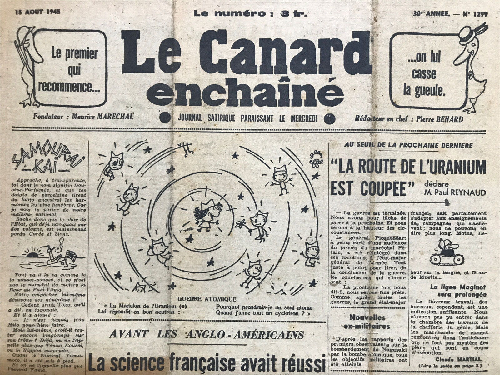 Couac ! | Acheter un Canard | Vente d'Anciens Journaux du Canard Enchaîné. Des Journaux Satiriques de Collection, Historiques & Authentiques de 1916 à 2004 ! | 1299