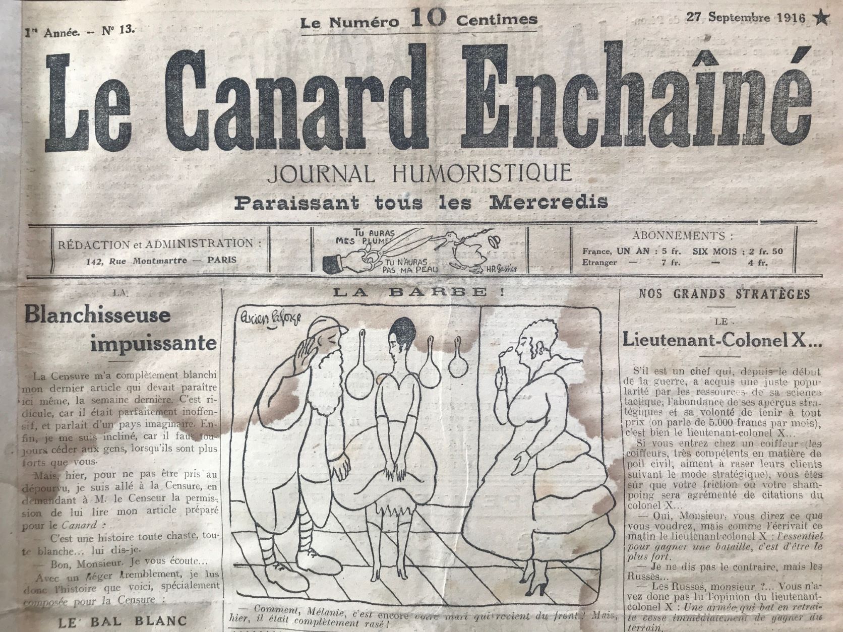 Couac ! | Acheter un Canard | Vente d'Anciens Journaux du Canard Enchaîné. Des Journaux Satiriques de Collection, Historiques & Authentiques de 1916 à 2004 ! | 13 2