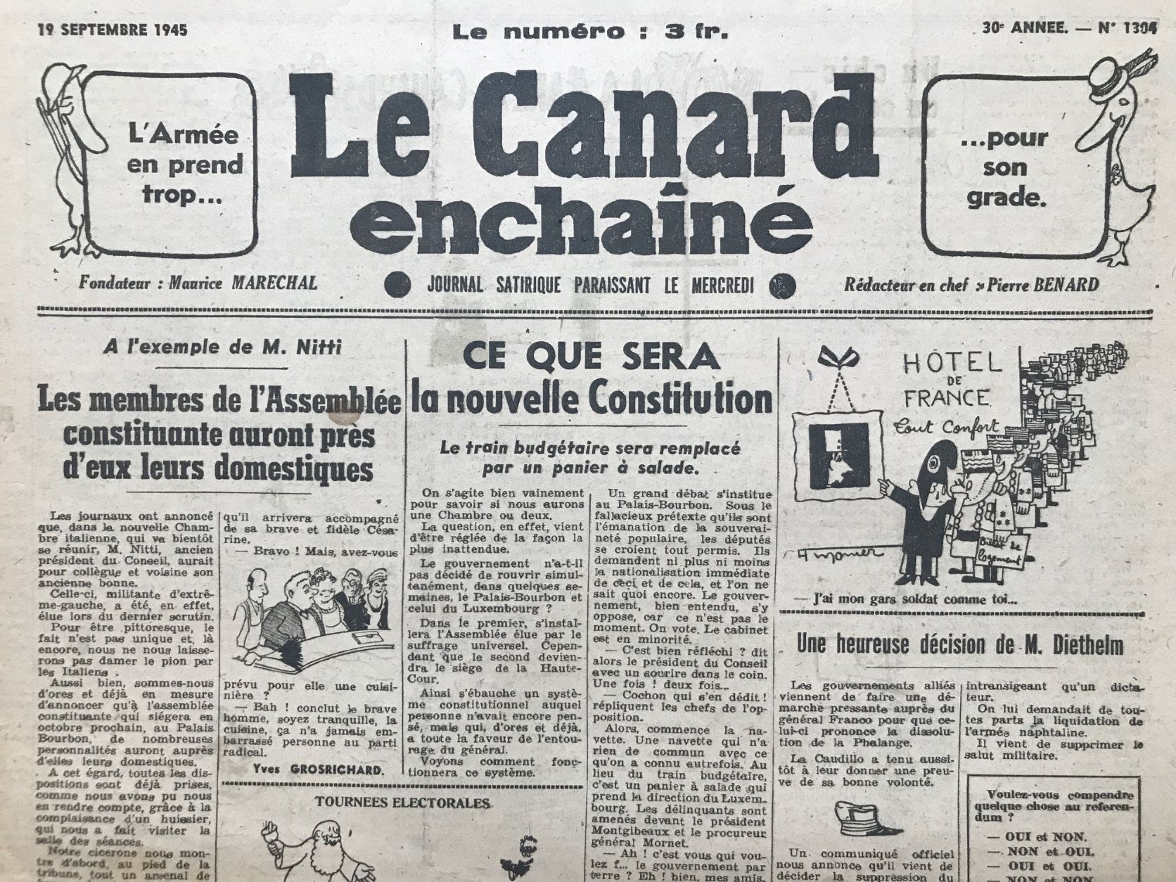 Couac ! | Acheter un Canard | Vente d'Anciens Journaux du Canard Enchaîné. Des Journaux Satiriques de Collection, Historiques & Authentiques de 1916 à 2004 ! | 1304 1