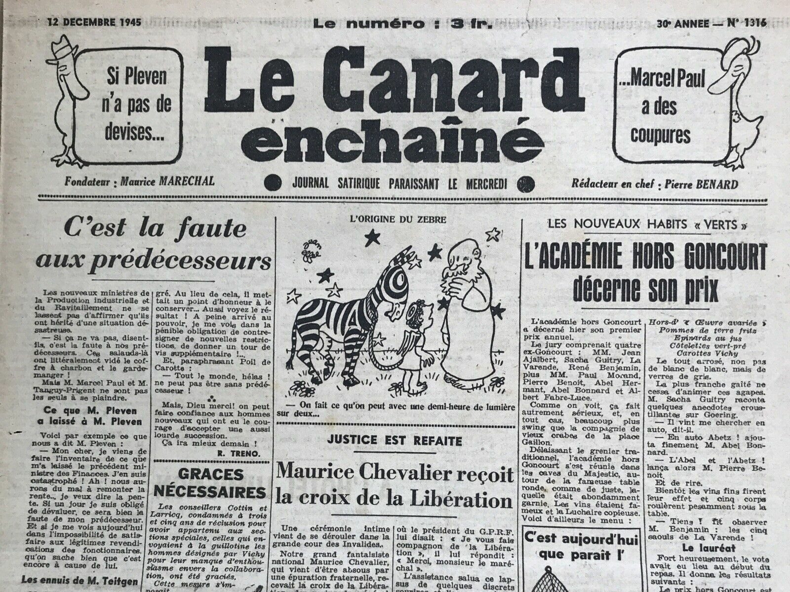 Couac ! | Acheter un Canard | Vente d'Anciens Journaux du Canard Enchaîné. Des Journaux Satiriques de Collection, Historiques & Authentiques de 1916 à 2004 ! | 1316 e1708181528508