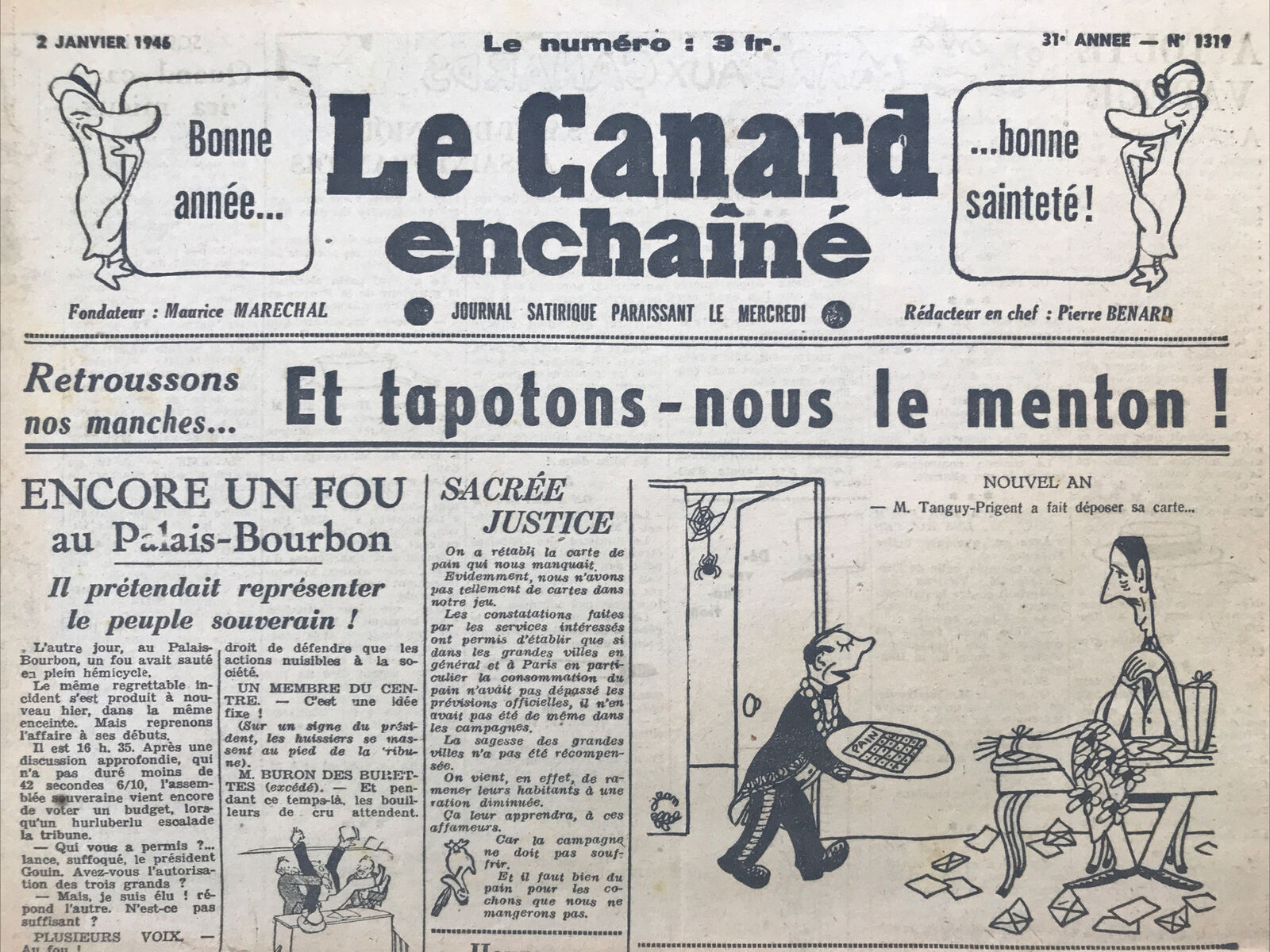 Couac ! | Acheter un Canard | Vente d'Anciens Journaux du Canard Enchaîné. Des Journaux Satiriques de Collection, Historiques & Authentiques de 1916 à 2004 ! | 1319