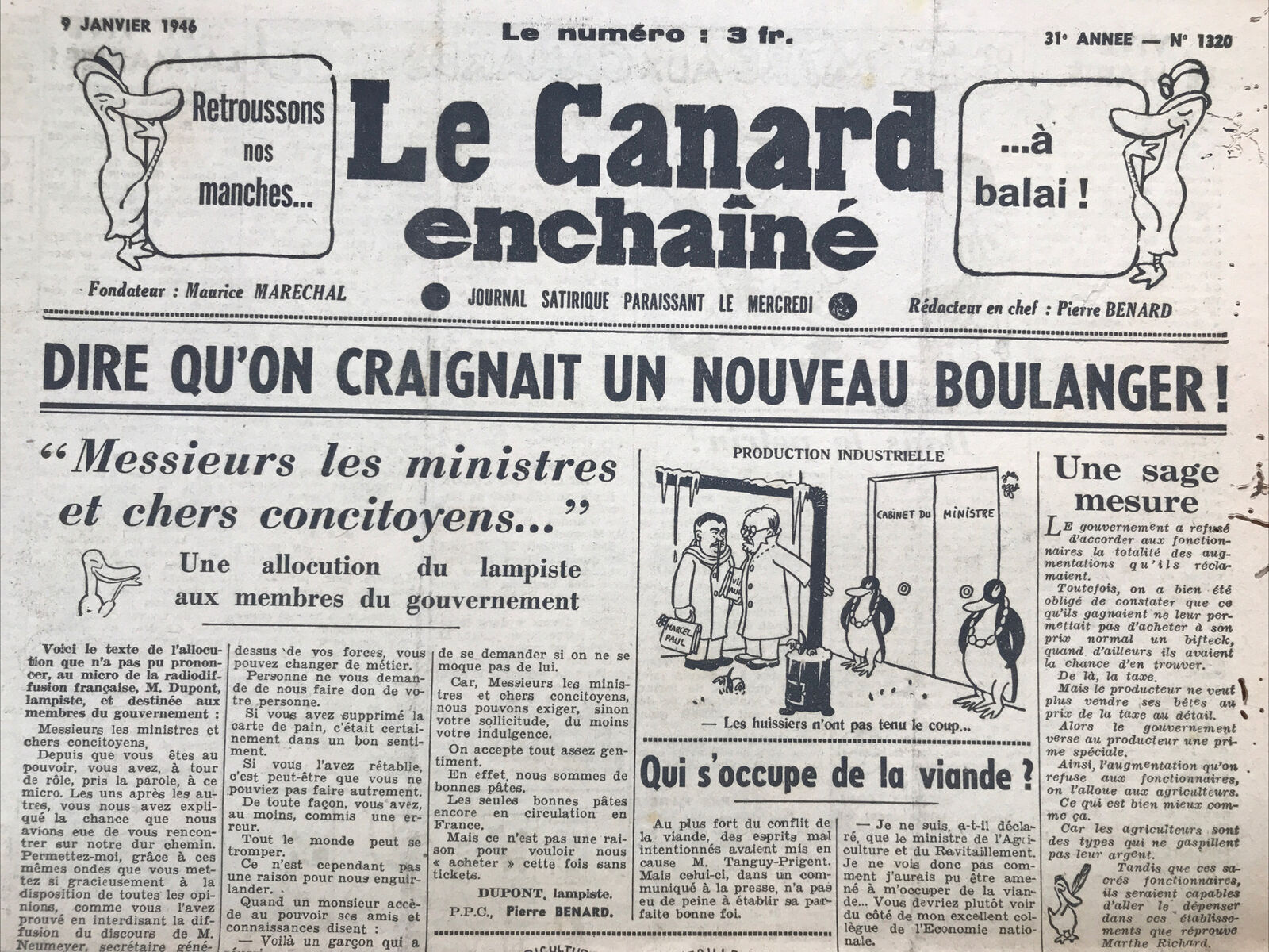 Couac ! | Acheter un Canard | Vente d'Anciens Journaux du Canard Enchaîné. Des Journaux Satiriques de Collection, Historiques & Authentiques de 1916 à 2004 ! | 1320