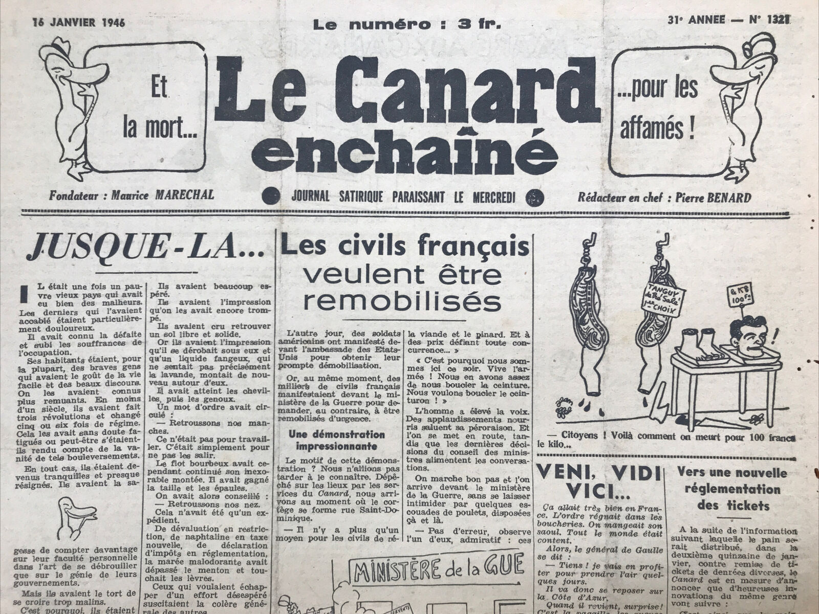 Couac ! | Acheter un Canard | Vente d'Anciens Journaux du Canard Enchaîné. Des Journaux Satiriques de Collection, Historiques & Authentiques de 1916 à 2004 ! | 1321