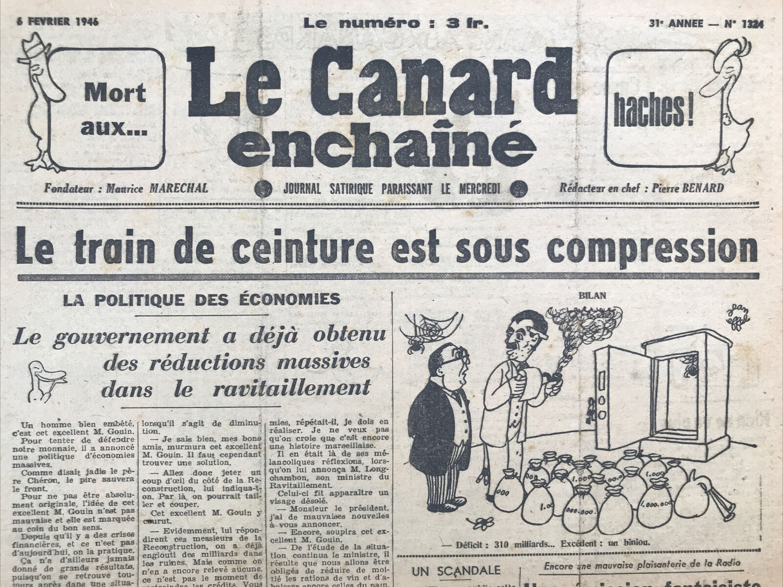 Couac ! | Acheter un Canard | Vente d'Anciens Journaux du Canard Enchaîné. Des Journaux Satiriques de Collection, Historiques & Authentiques de 1916 à 2004 ! | 1324