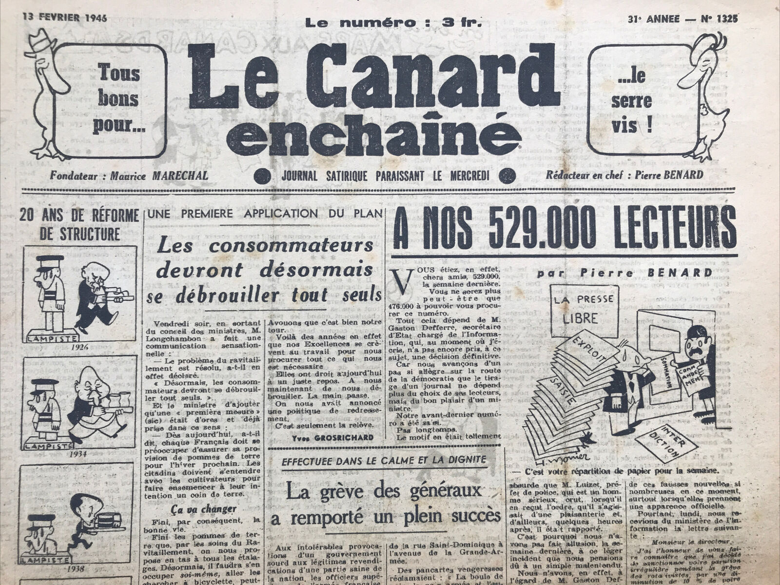 Couac ! | Acheter un Canard | Vente d'Anciens Journaux du Canard Enchaîné. Des Journaux Satiriques de Collection, Historiques & Authentiques de 1916 à 2004 ! | 1325