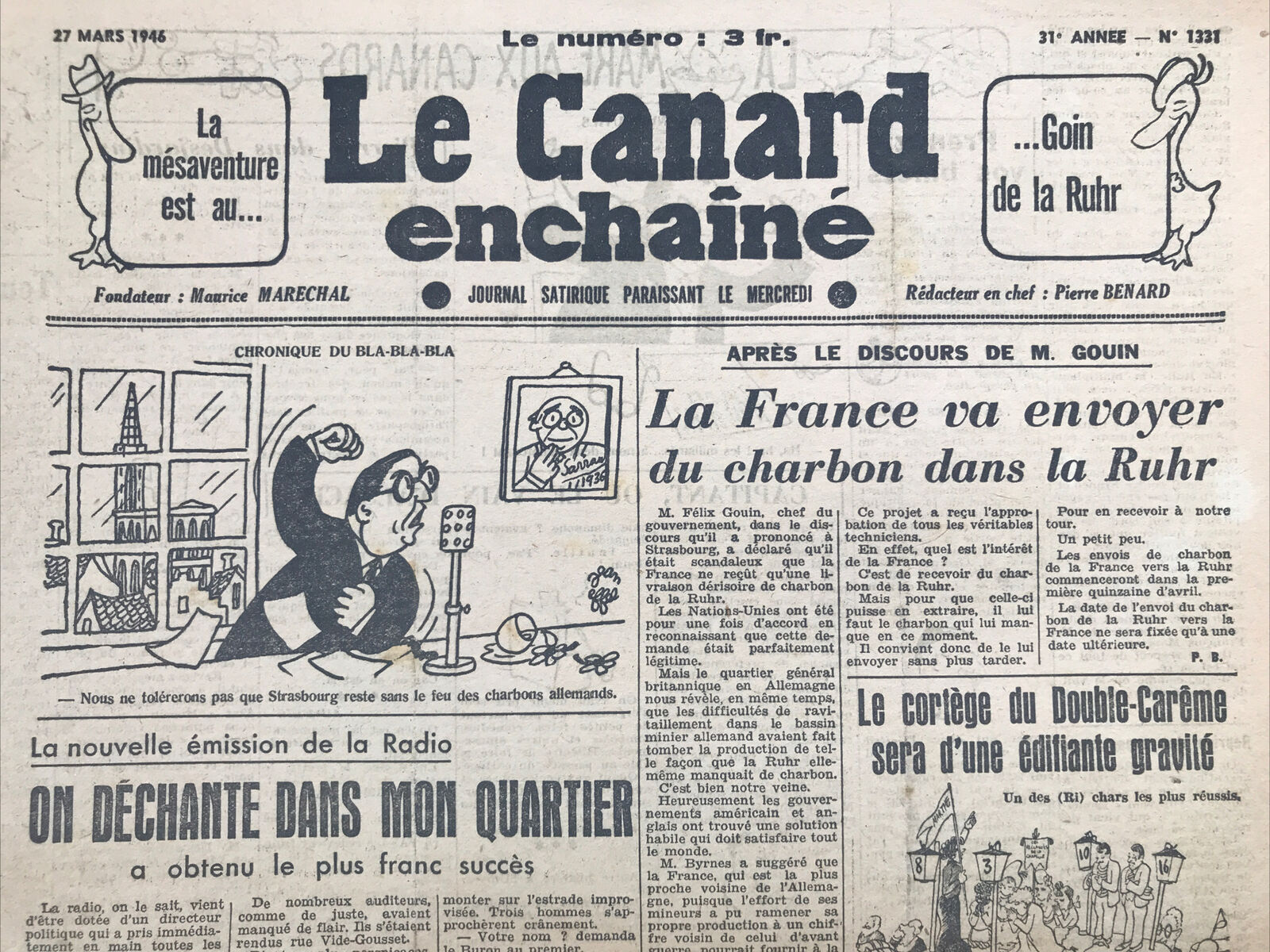 Couac ! | Acheter un Canard | Vente d'Anciens Journaux du Canard Enchaîné. Des Journaux Satiriques de Collection, Historiques & Authentiques de 1916 à 2004 ! | 1331