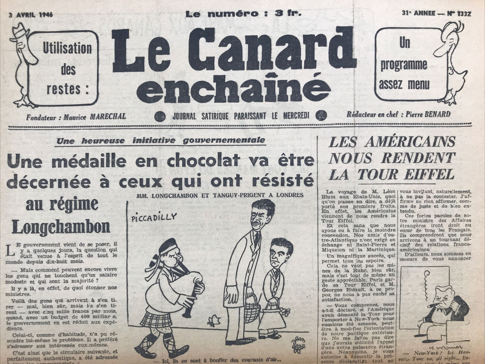 Couac ! | Acheter un Canard | Vente d'Anciens Journaux du Canard Enchaîné. Des Journaux Satiriques de Collection, Historiques & Authentiques de 1916 à 2004 ! | 1332