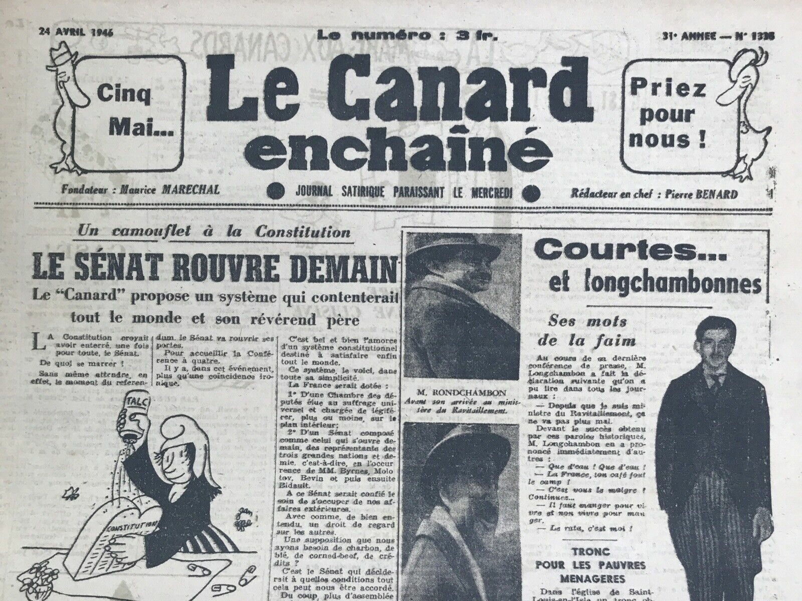 Couac ! | Acheter un Canard | Vente d'Anciens Journaux du Canard Enchaîné. Des Journaux Satiriques de Collection, Historiques & Authentiques de 1916 à 2004 ! | 1335 e1679077096812