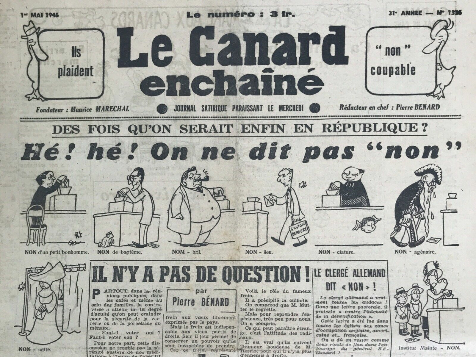 Couac ! | Acheter un Canard | Vente d'Anciens Journaux du Canard Enchaîné. Des Journaux Satiriques de Collection, Historiques & Authentiques de 1916 à 2004 ! | 1336 e1679077193359