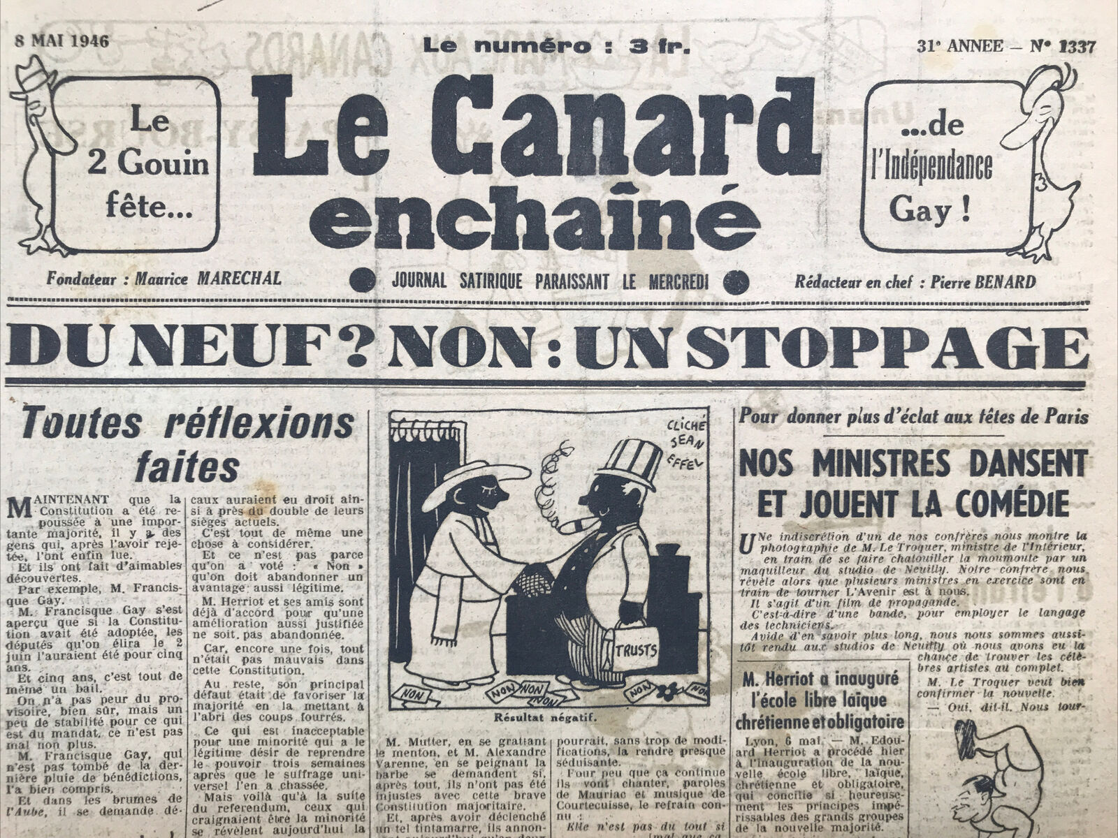 Couac ! | Acheter un Canard | Vente d'Anciens Journaux du Canard Enchaîné. Des Journaux Satiriques de Collection, Historiques & Authentiques de 1916 à 2004 ! | 1337