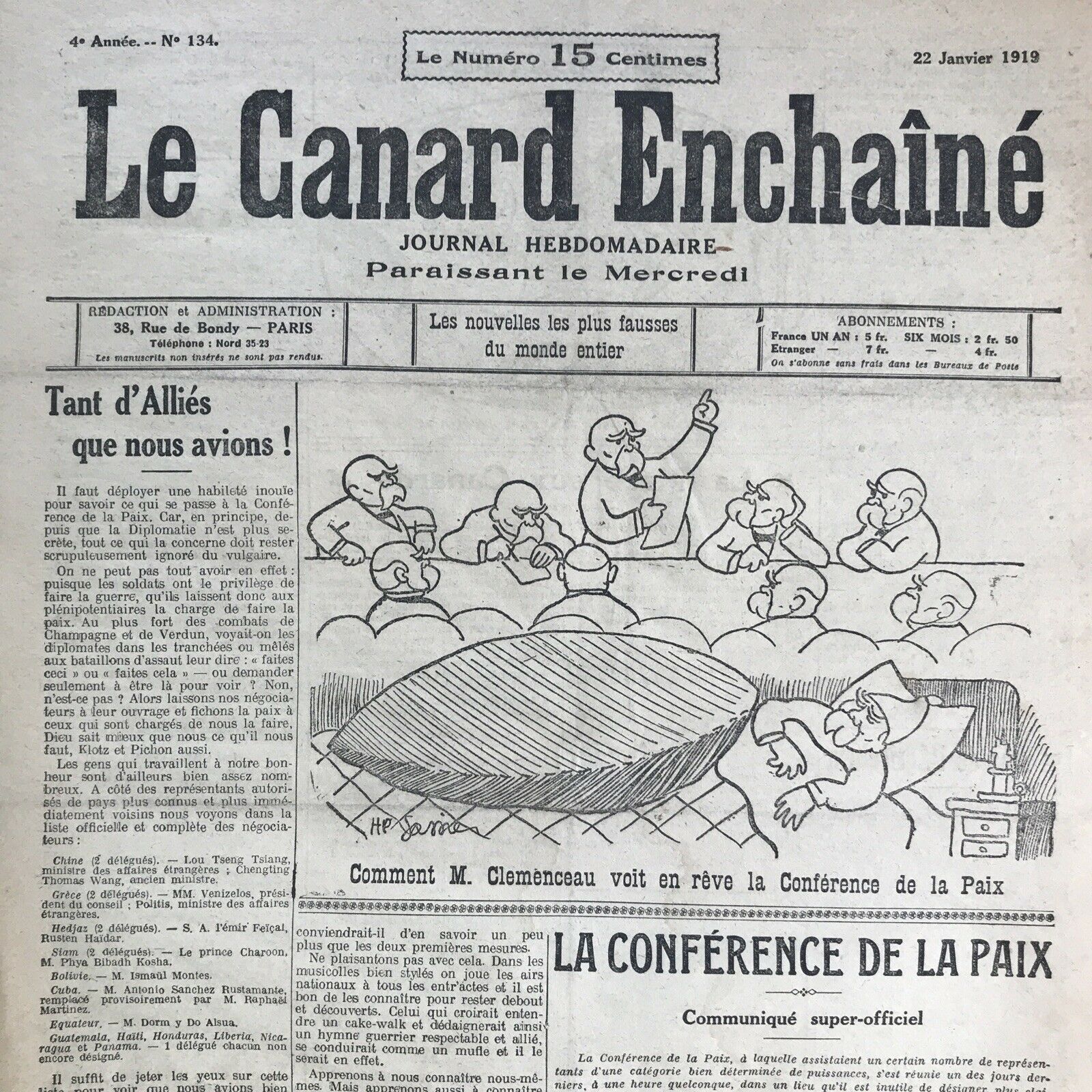 Couac ! | Acheter un Canard | Vente d'Anciens Journaux du Canard Enchaîné. Des Journaux Satiriques de Collection, Historiques & Authentiques de 1916 à 2004 ! | 134