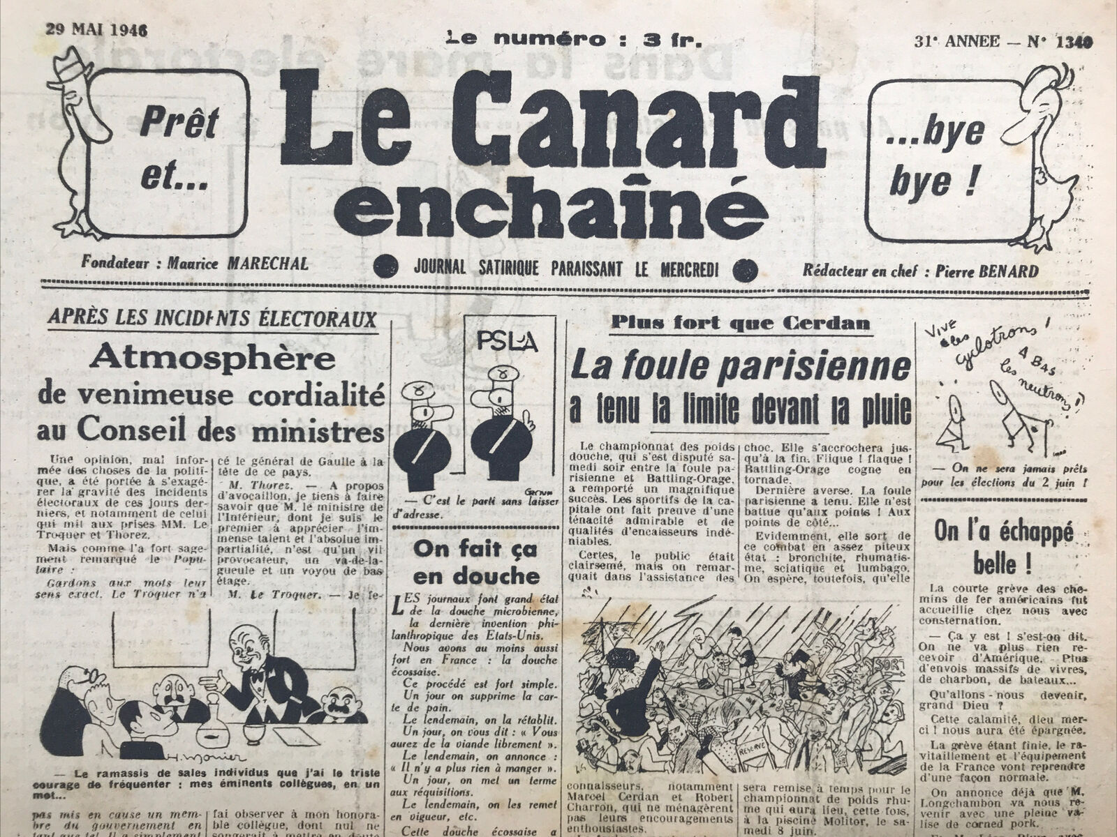 Couac ! | Acheter un Canard | Vente d'Anciens Journaux du Canard Enchaîné. Des Journaux Satiriques de Collection, Historiques & Authentiques de 1916 à 2004 ! | 1340