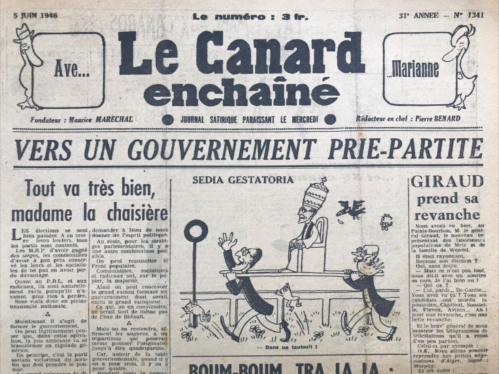 Couac ! | Acheter un Canard | Vente d'Anciens Journaux du Canard Enchaîné. Des Journaux Satiriques de Collection, Historiques & Authentiques de 1916 à 2004 ! | 1341