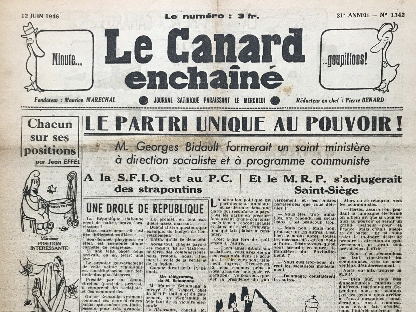 Couac ! | Acheter un Canard | Vente d'Anciens Journaux du Canard Enchaîné. Des Journaux Satiriques de Collection, Historiques & Authentiques de 1916 à 2004 ! | 1342 e1679077292208